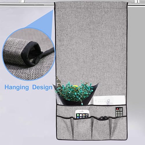 Miniatura 8 de Organizador de reposabrazos de sofá, soporte remoto de TV para sillón con 6 bolsillos para colgar control remoto, soporte grueso para sillón,