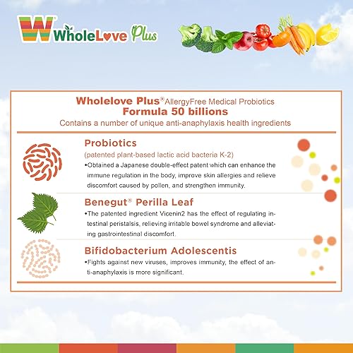 Miniatura 6 de NOTO Wholelove Plus AllergyFree - Probióticos médicos de fórmula 50 mil millones para mujeres y hombres, suplemento probiótico diario, apoyo para tu
