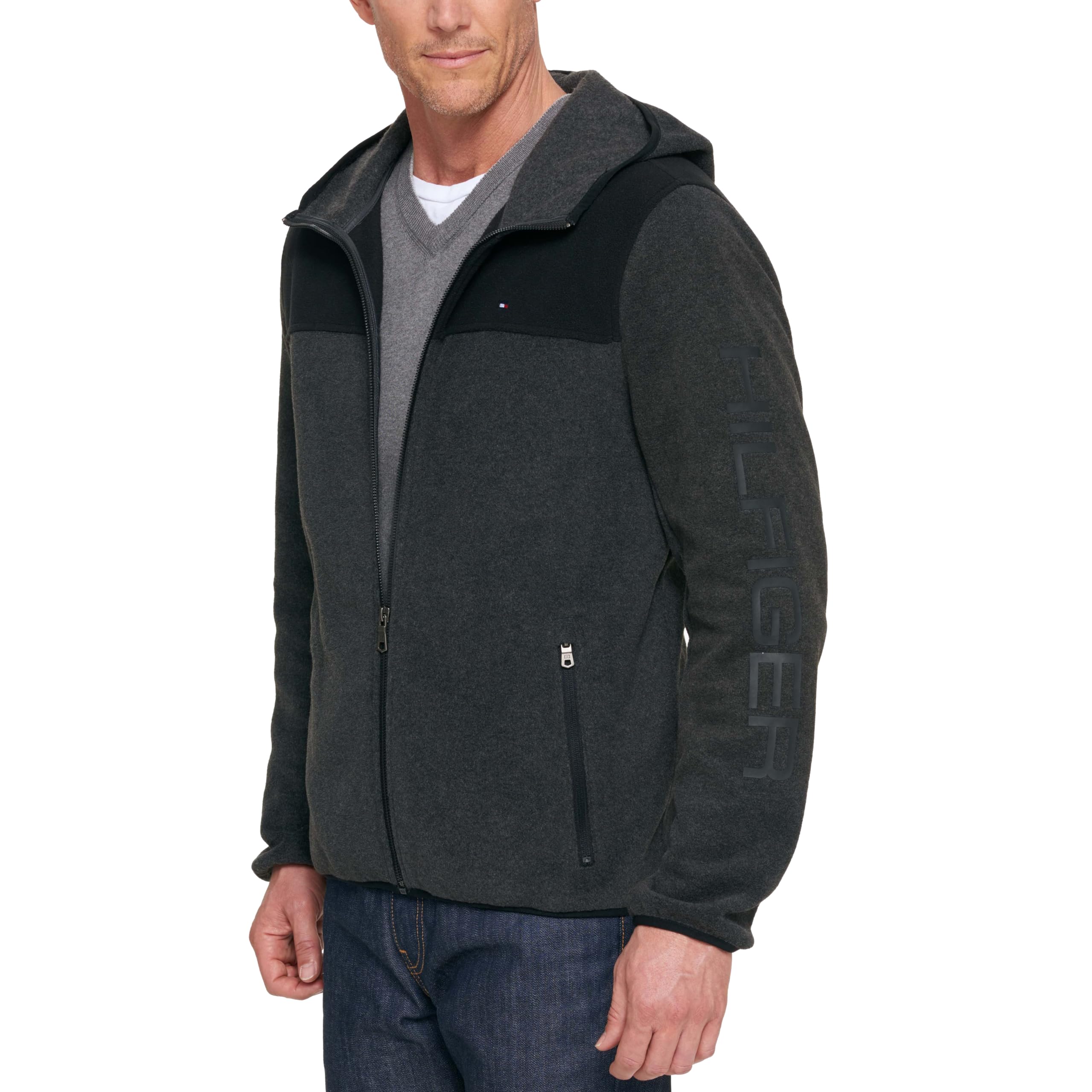 Tommy Hilfiger Men's Hooded Legacy Fleece Jacket