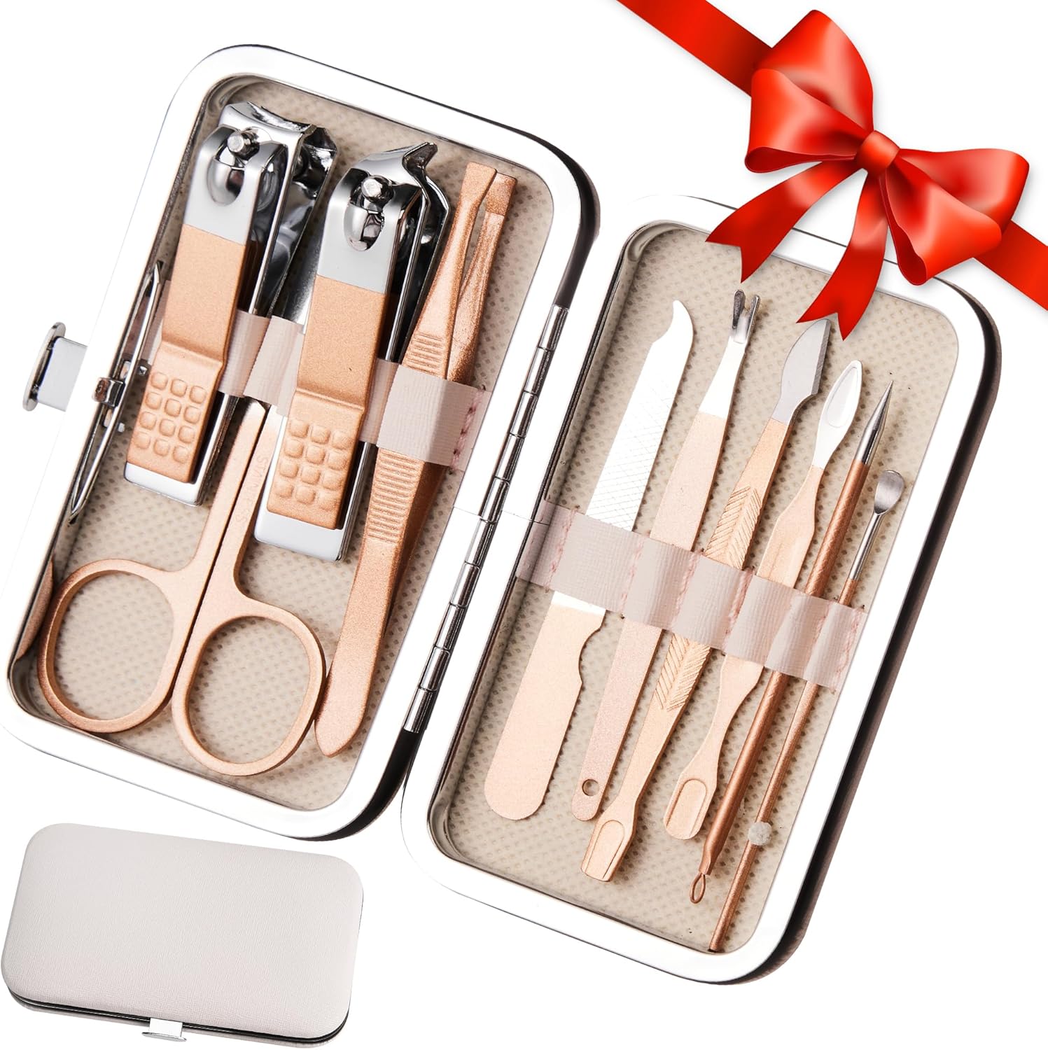 Manicure Set 10 in 1 Nail Clippers Kit Gifts for Men and Women, Fingernail Clipper Stainless Steel Nail Care Tools with Leather Travel Case (Gold) Manicure Set 10 in 1 Nail Clippers Kit Gifts for Men and Women, Fingernail Clipper Stainless Steel Nail Care Tools with Leather Travel Case (Gold)