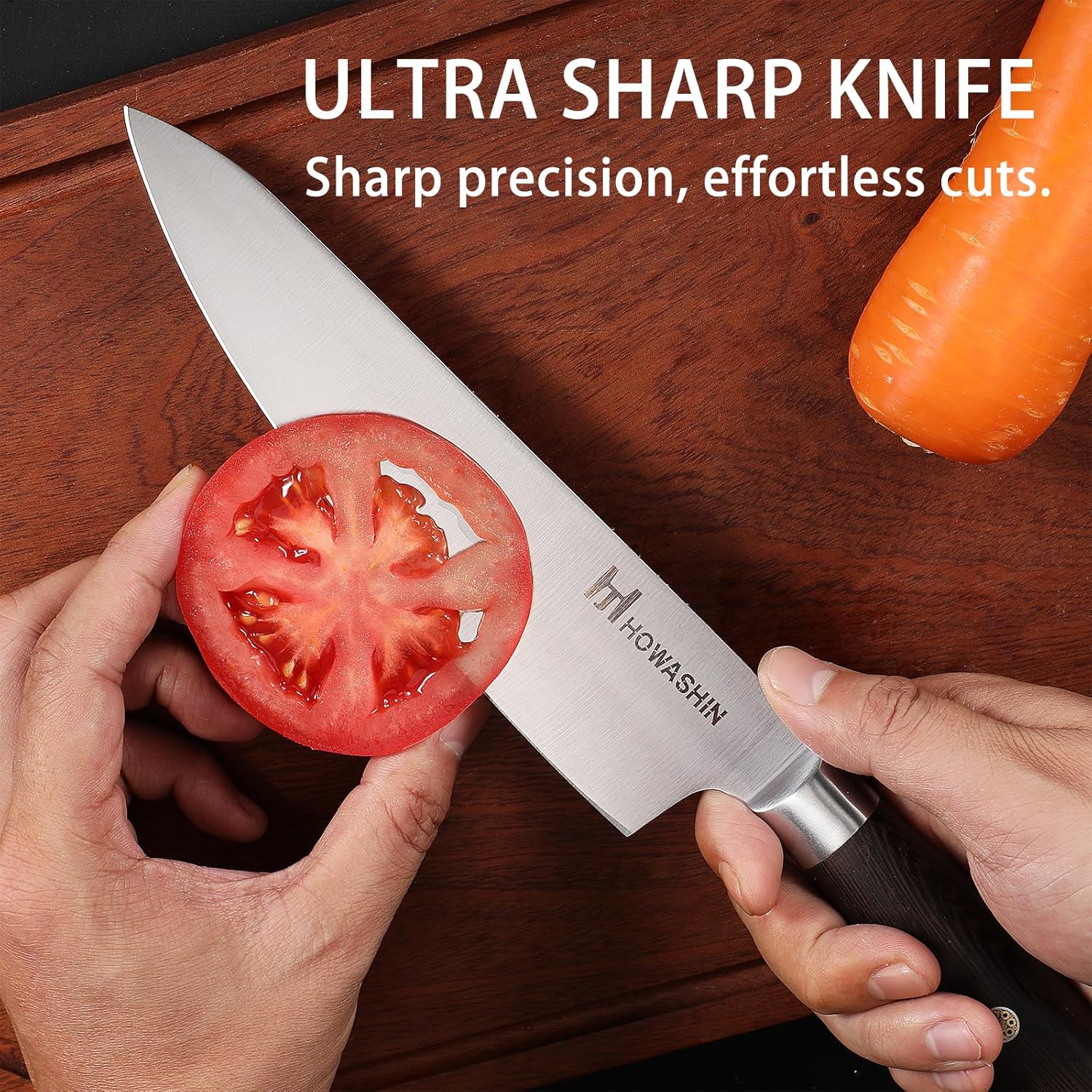 3PCS Chef Knife Set, Japanese Kitchen Knife, Sharp High Carbon Stainless Steel Forged Blade Professional Kitchen Knives Set with Ergonomic Handle Knives Set for kitchen with Gift Box