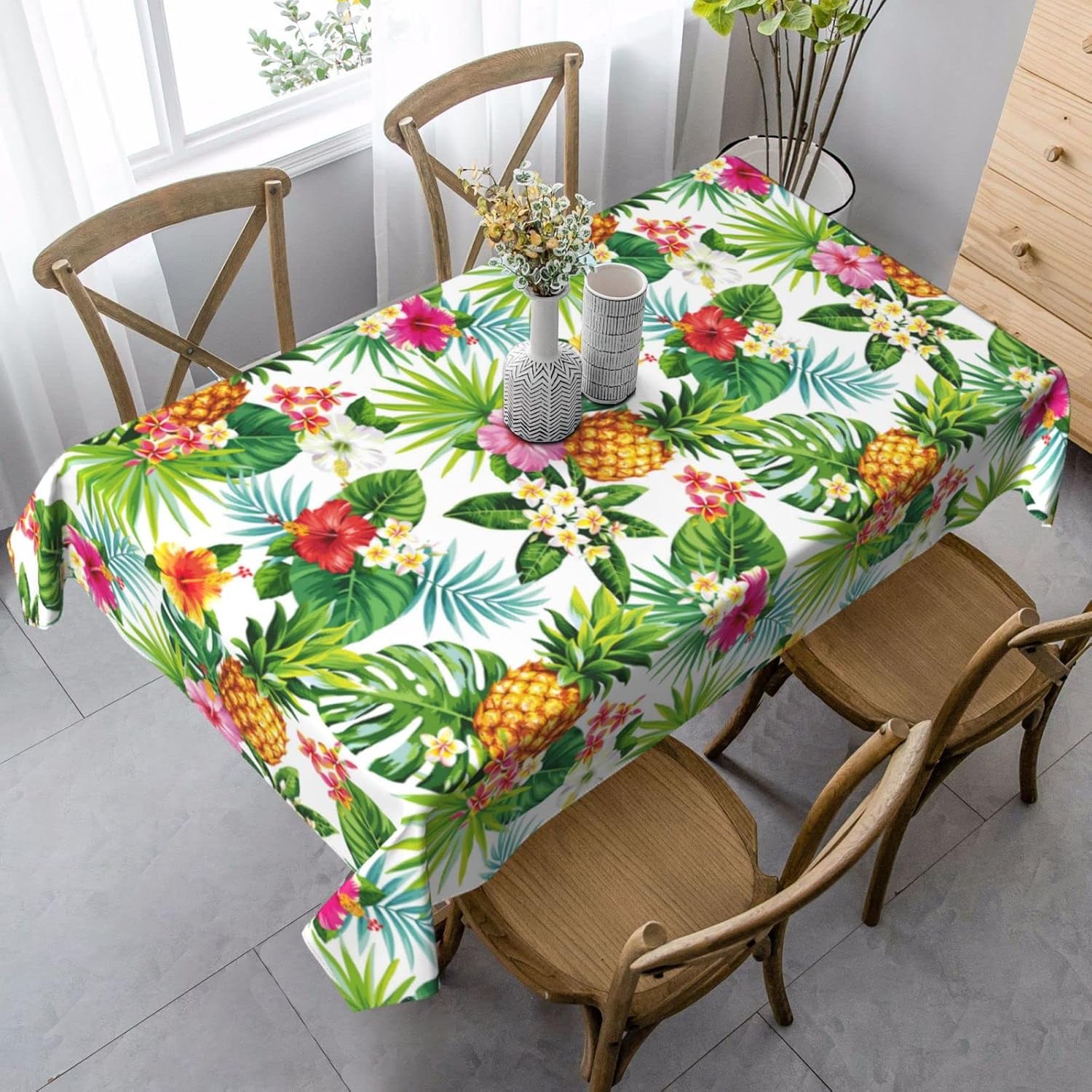 Amazon.com: mutakin Tropical Hawaii Tablecloth Rectangle Table Cloth ...