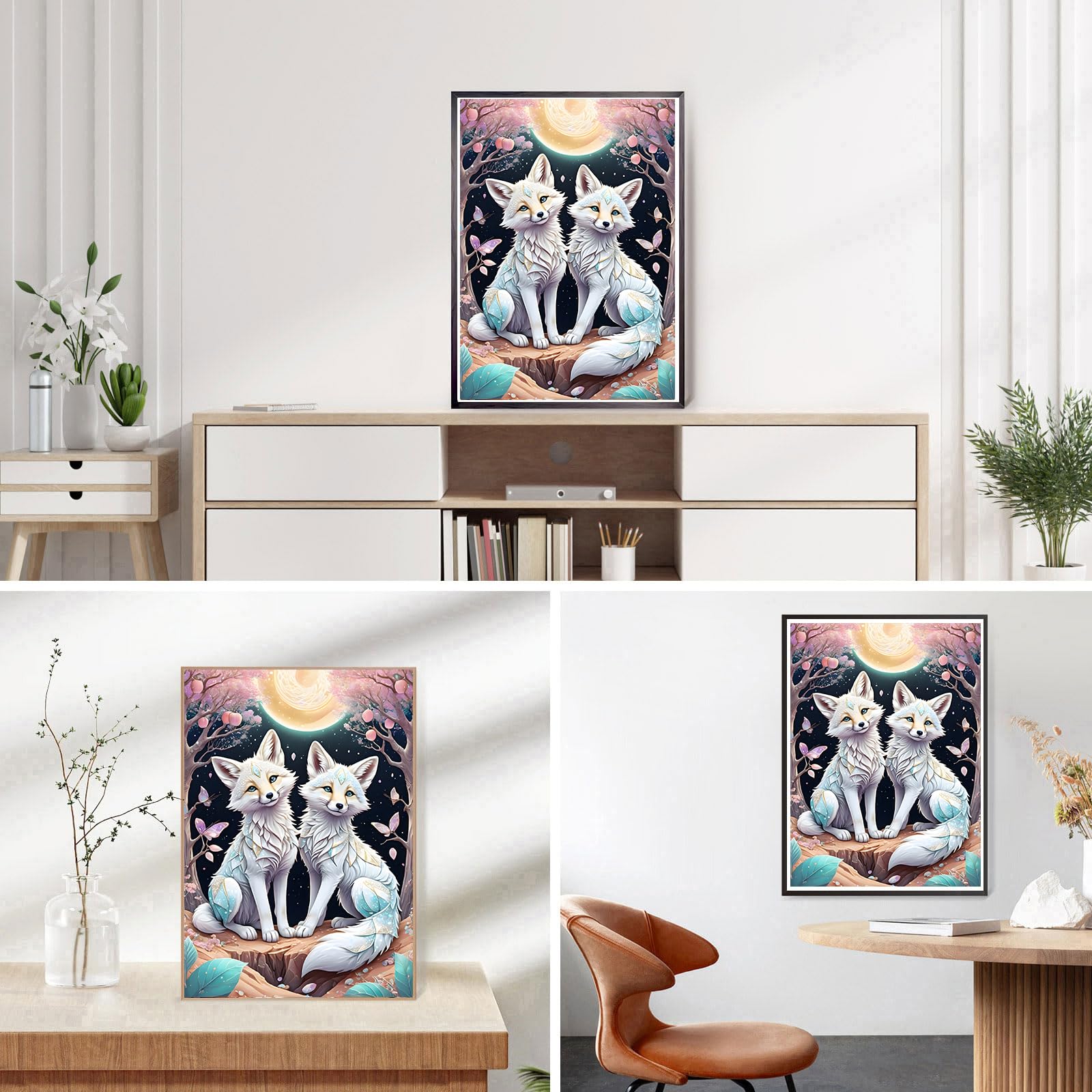 Diamantmalerei-Set „Mond“ – 5D Rund-Diamant-Kunst, 12x16 Zoll, Inkl. Werkzeug