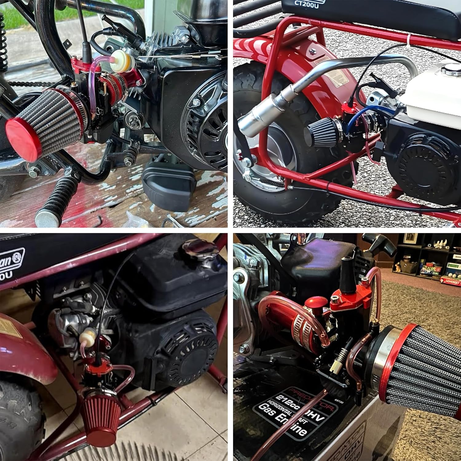 PWK28mm Carburetor Kit for Predator 212, Upgrade for Coleman Predator 196cc 212cc 224cc Engine, Baja Warrior MB200 KT196 GX160 6.5hp Engine with Intake Manifold 48mm Air Filter