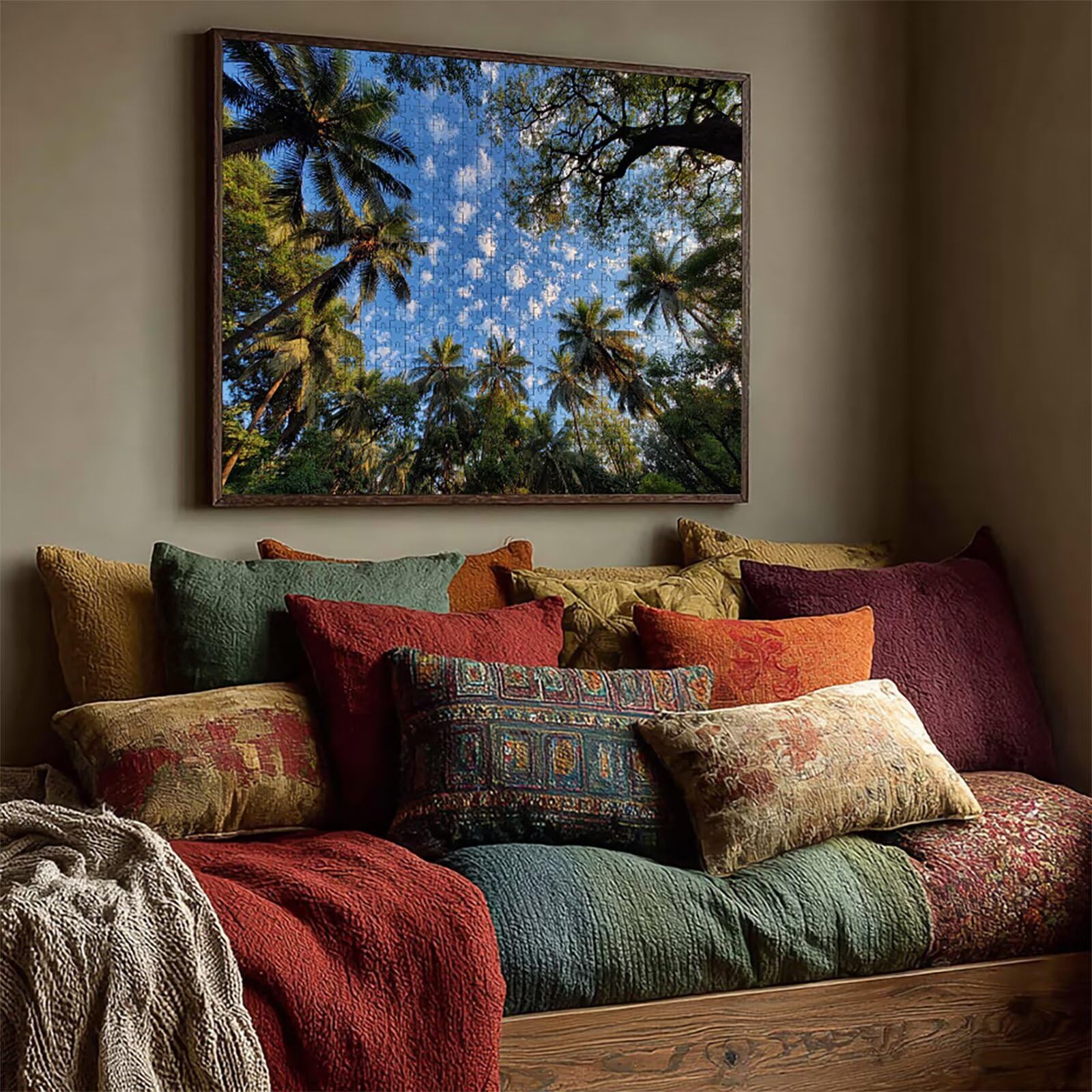 Puzzle Arte con Scatola Albero, Cielo Puzzle Legno 5000 Pezzi Adulti 156x105cm, Attività di Intrattenimento ad Alta Difficoltà, DIY Classici Gioco, Jigsaw Per Tutta La Famiglia, Estate Regalo, D-9003
