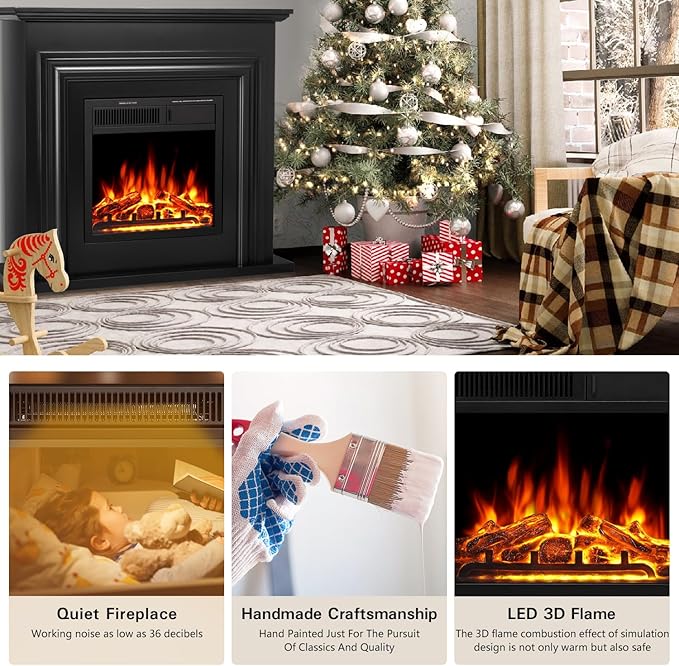 Chimenea Eléctrica R.W.FLAME Con Soporte De Madera 36 Pulgadas miniatura 3
