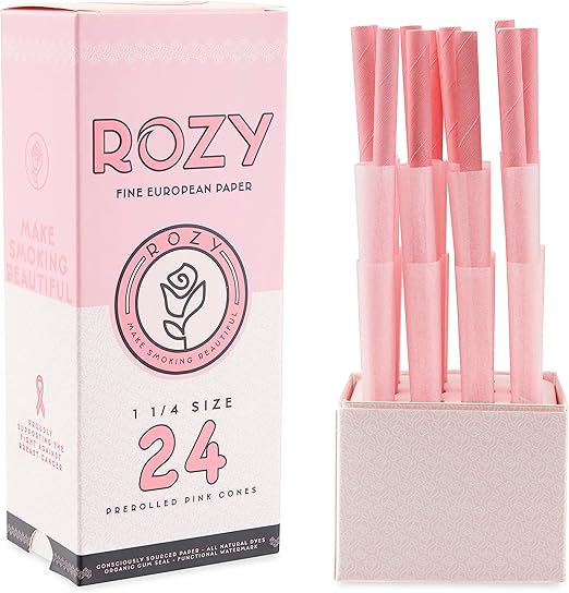 ROZY Pink Pre Rolled Cones Pink Preroll Cones Bulk Pink