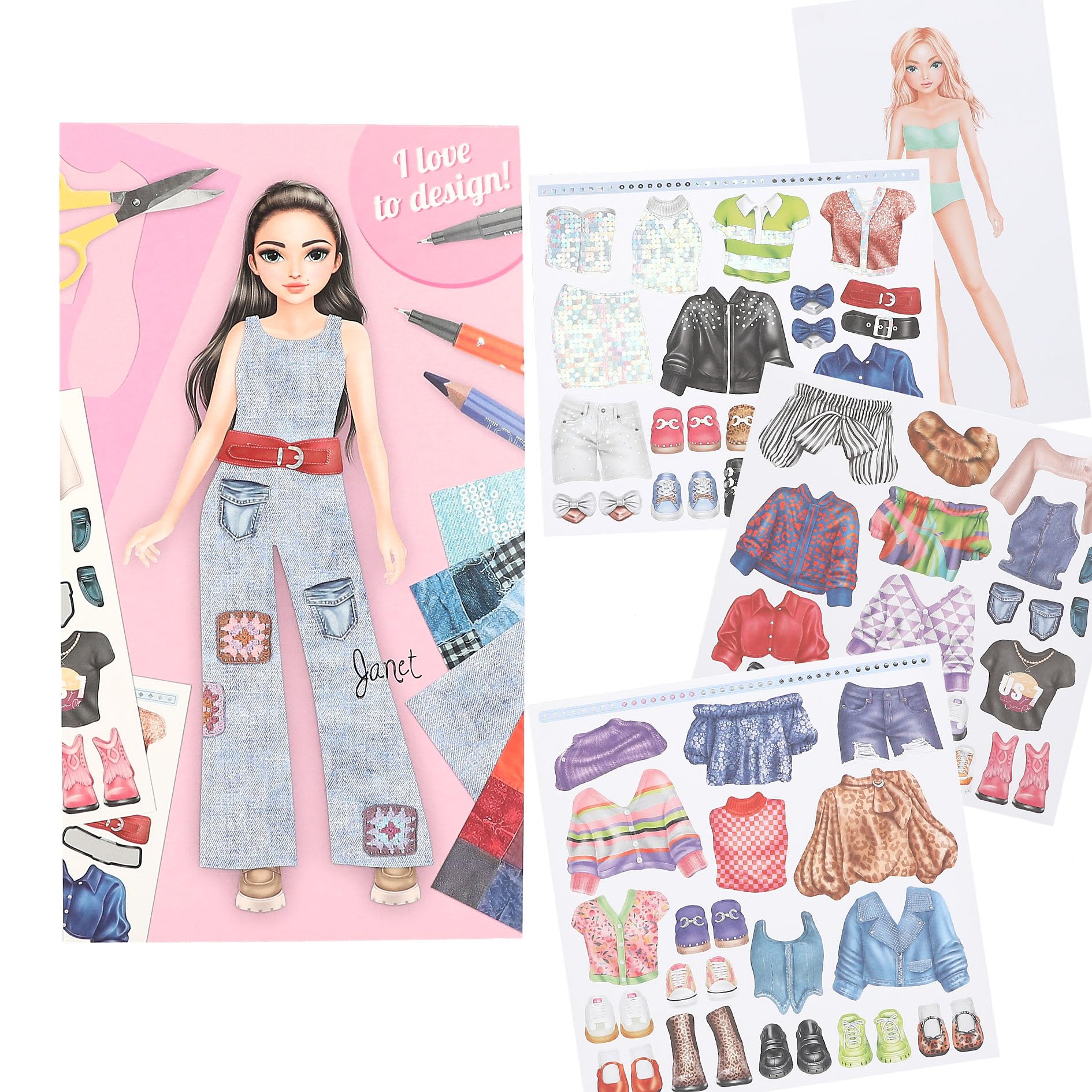 Depesche 13345 Create your TOPModel, Colouring Book Design Studio, with 30 Pages for Designing Model Motifs Includes Sticker - Image 3