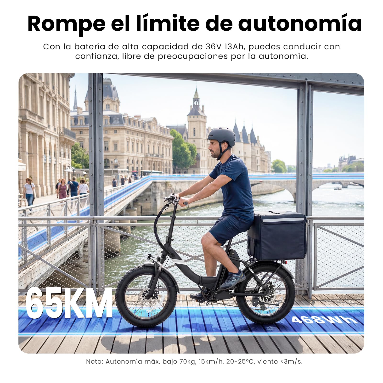 Touroll Bicicleta Eléctrica,S3/ S3 Pro Bici electrica, Fat Bike Plegable 20"×3.0", Autonomía 195 KM, Bici electrica Motor de 250 W, para La Ciudad y La Naturaleza