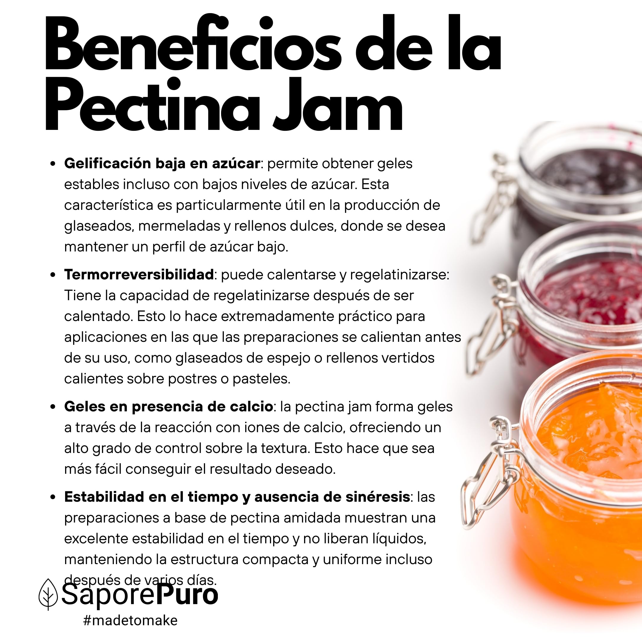 Saporepuro Pectina Jam en polvo 200 g – LMA – SIN GLUTEN – ideal para mermeladas bajas en azúcar