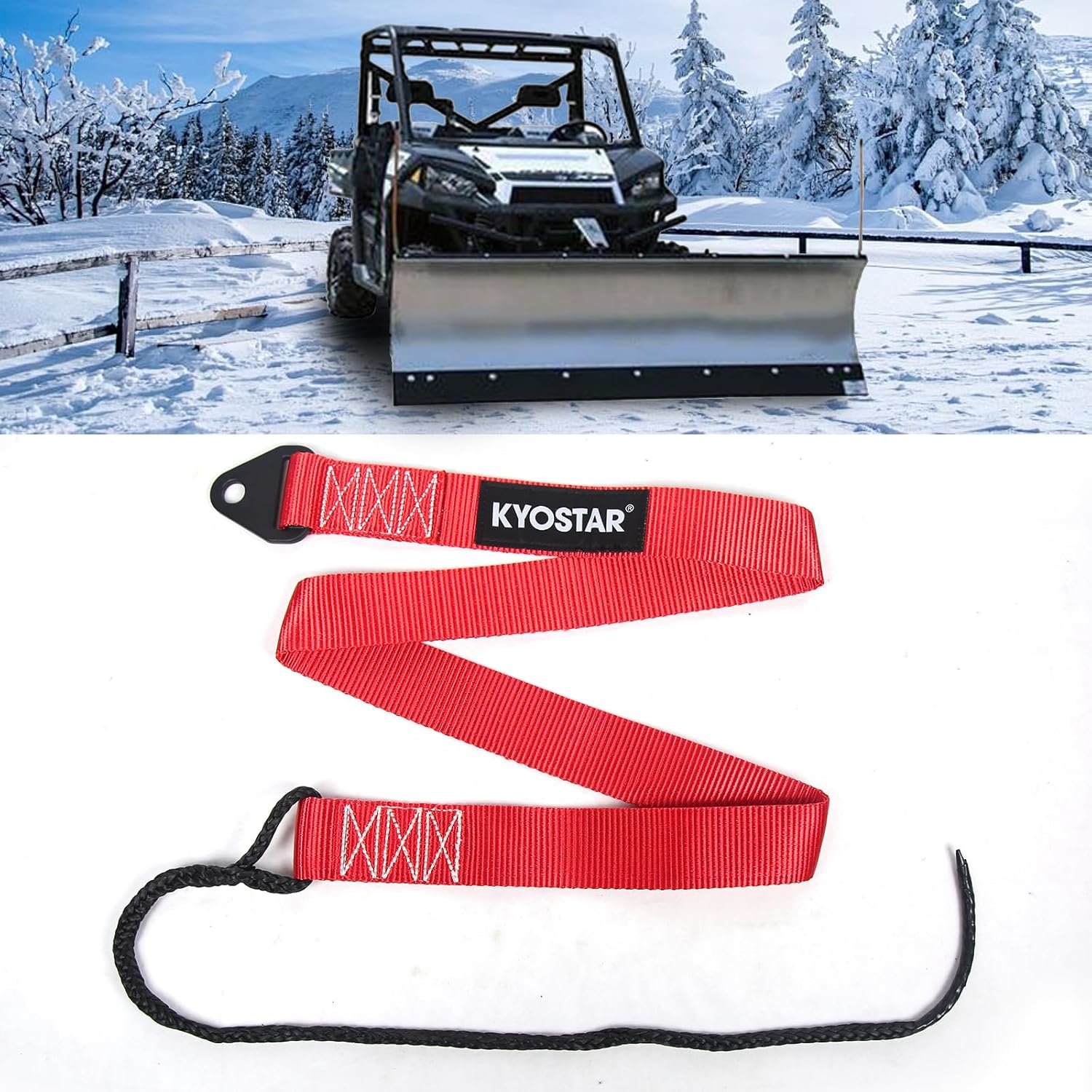 64in Snow Plow Lift Strap for ATV UTV Winch Heavy Duty, 4800lbs Tensile Strength Model Replace 106100