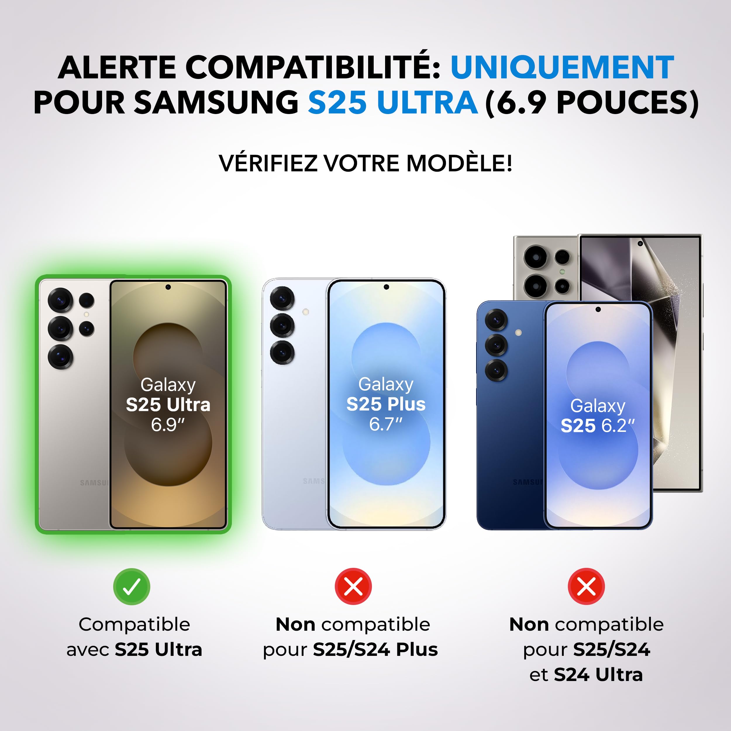 Deppa | Lot de 2 | pour Samsung S25 Ultra (6.9') Verre Trempé avec Kit de pose facile | Anti-Poussière & Anti-Bulles | Résistant aux Chocs | Couverture Complète |