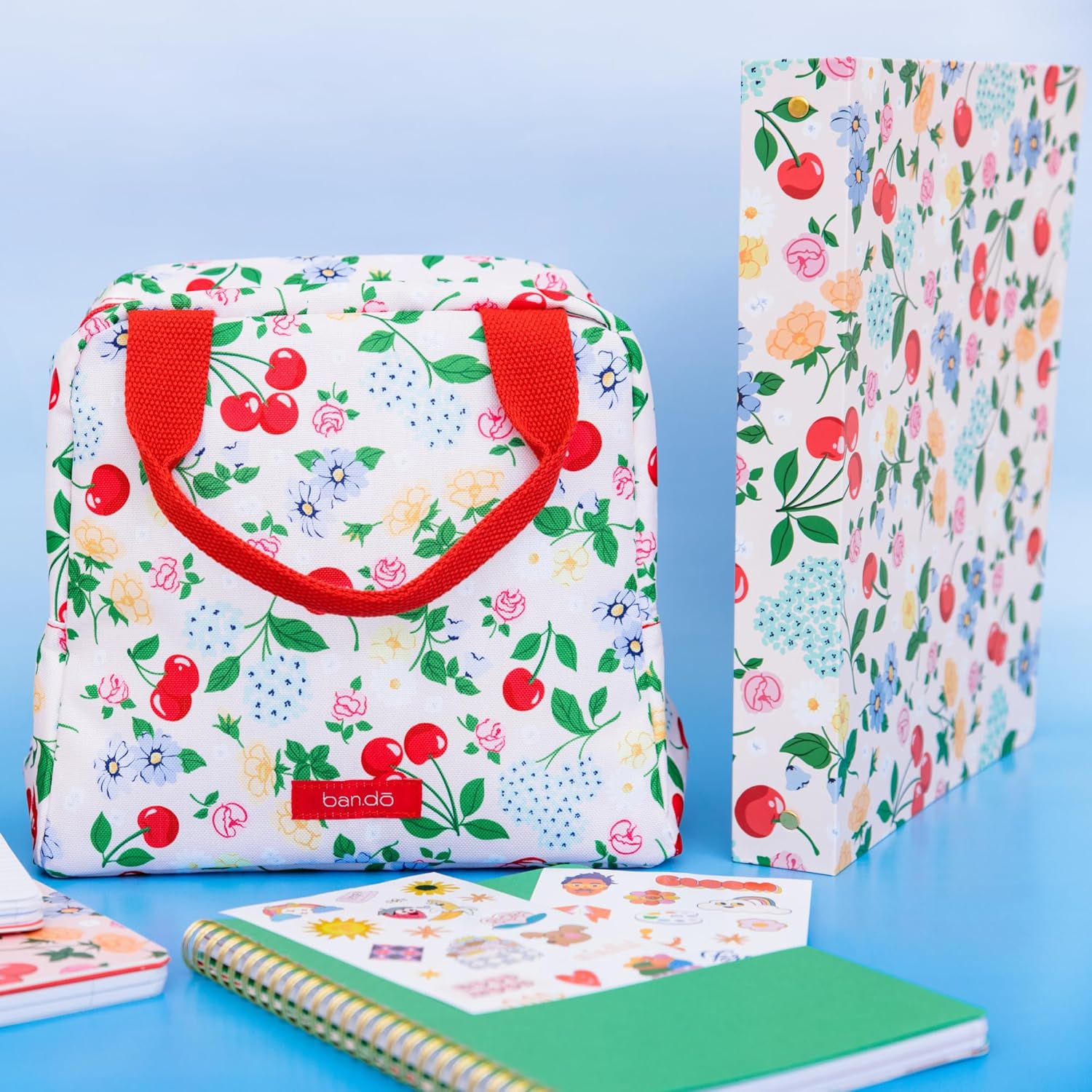 ban.do Hardcover 3 Ring Binder with 1 Inch Rings, School and Office Organizer for Letter Size Paper, Flowers and Fruit - Image 5