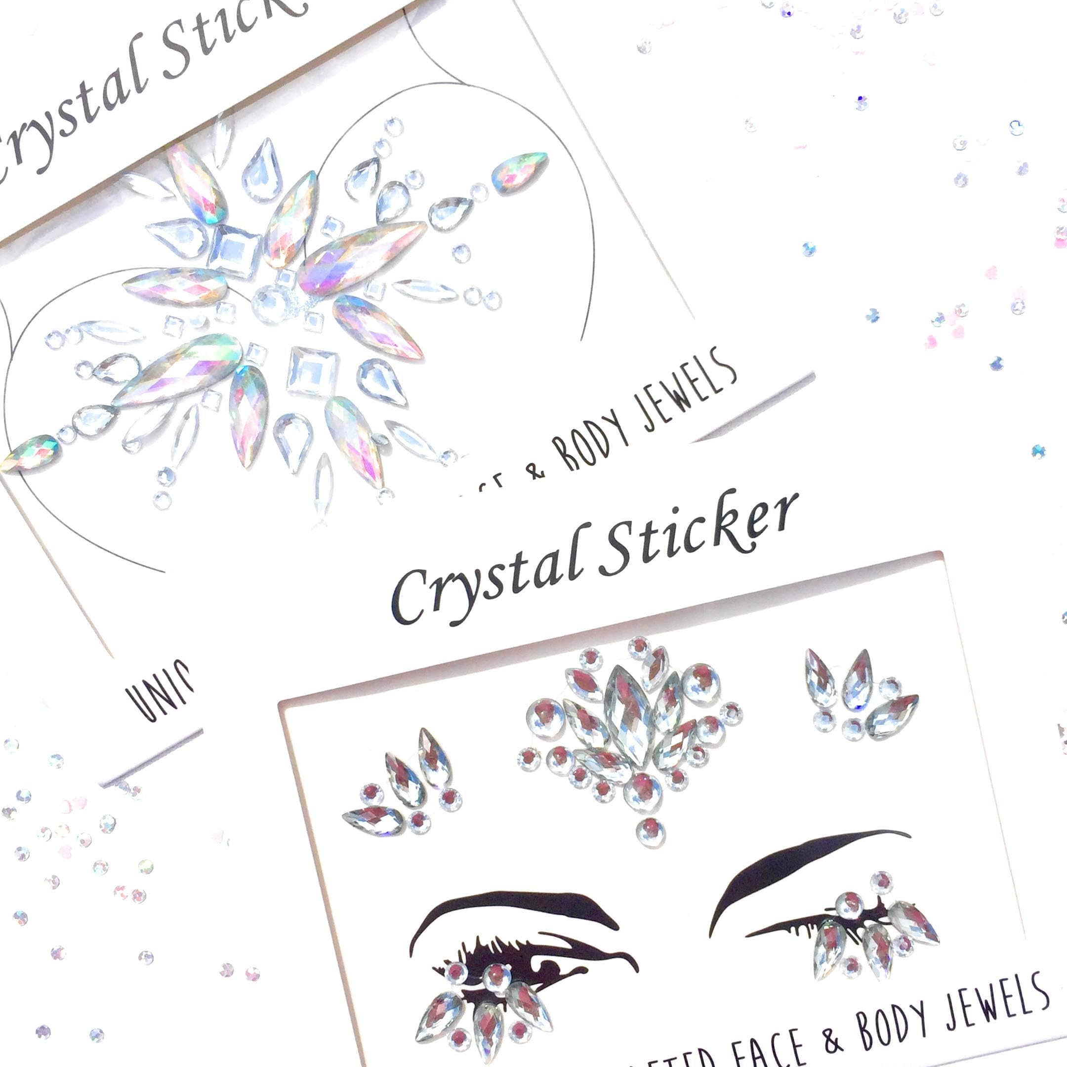 Unique Freak Tattoos Ibiza Face Body Festival Gems Gypsy Stunning 2 Pack Mermaid Crystals