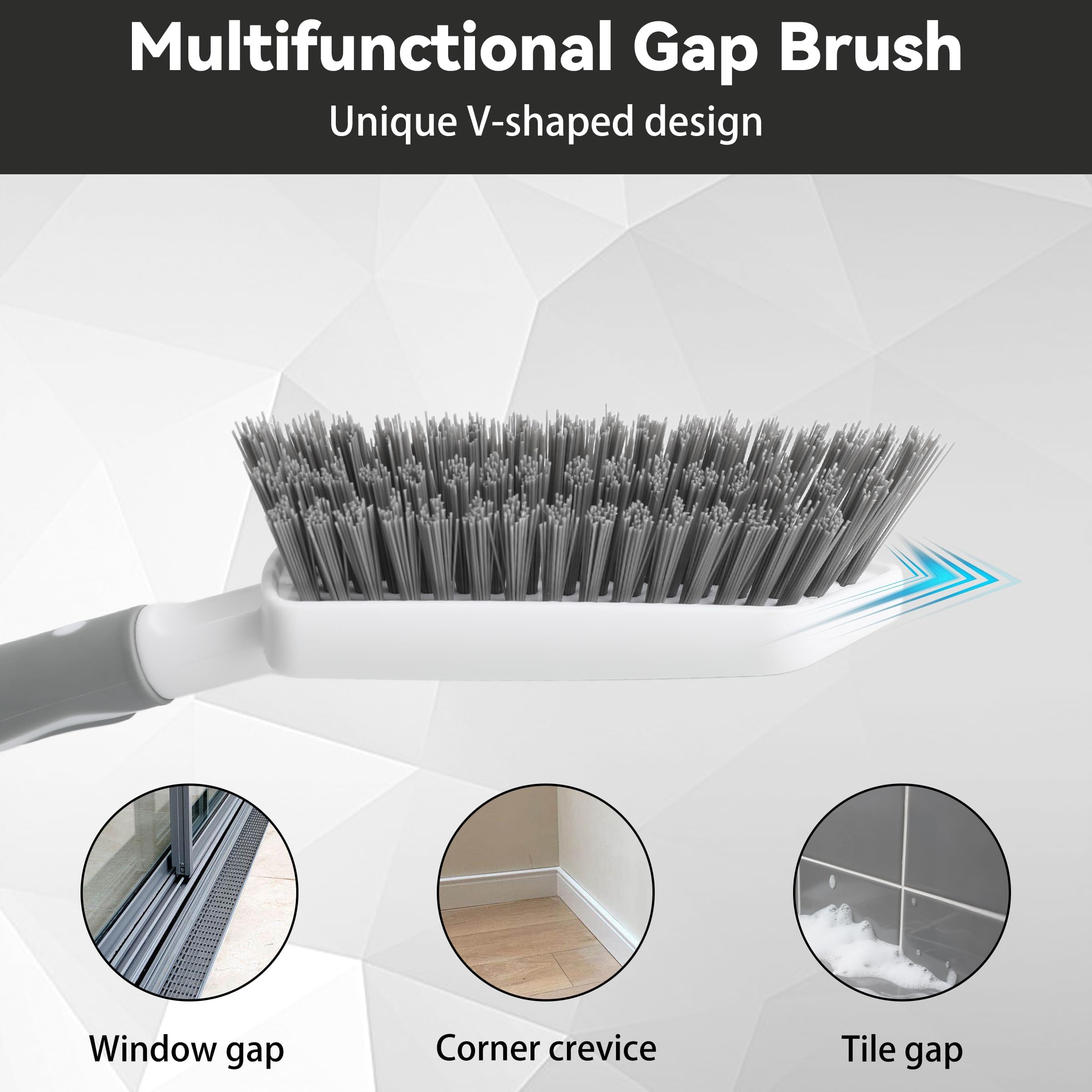 ZHABAYEN 2 Pack Heavy Duty Scrub Brush Set with Long Handle | Hard Bristle & Non