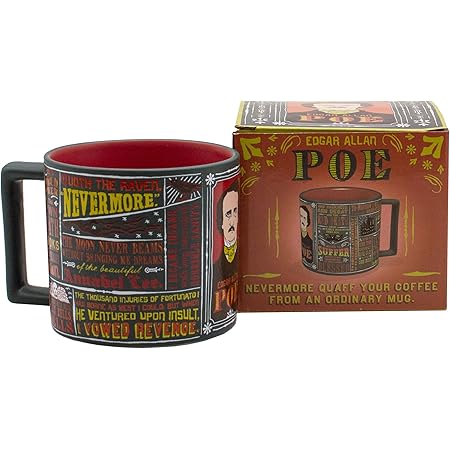 Edgar Allan Poe Coffee Mug - Poe's Most Famous Quotes and Writings - Comes in a Fun Gift Box - by The Unemployed Philosophers Guild