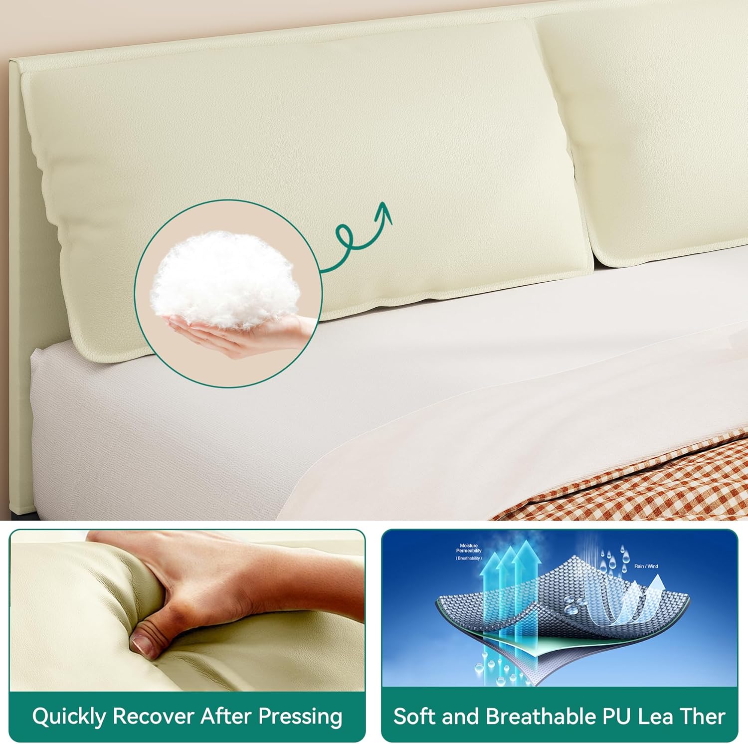 YITAHOME Twin Size Bed Frame with Headboard, Heavy-Duty Platform with Strong Metal Slats, No Box Spring Needed, Easy Assembly, Matte & Black