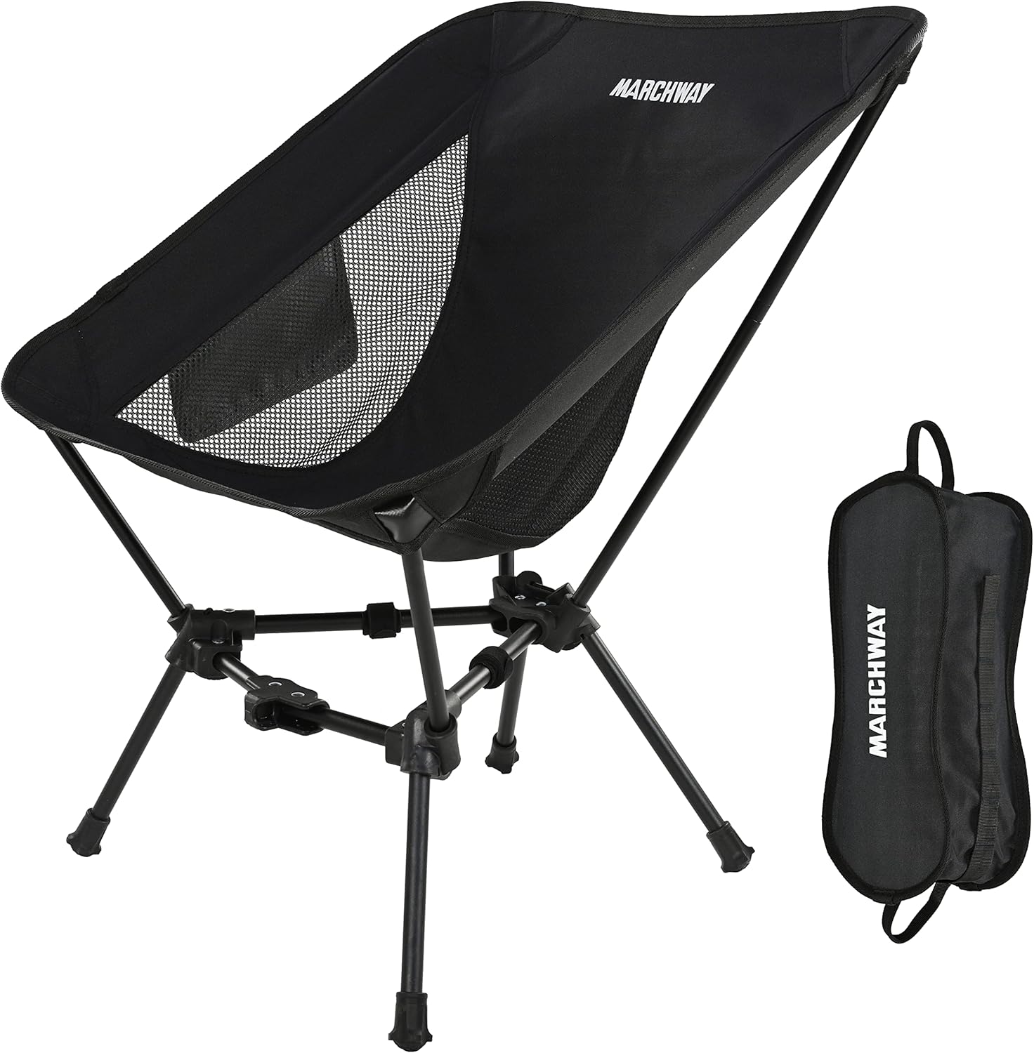 MARCHWAY Lightweight Folding Camping Chair, Stable Portable Compact for Outdoor Camp