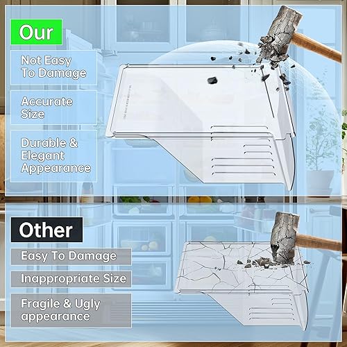 Vista 7 de HECASA 240337103 240337102 Reemplazo de bandeja para cajón para verduras de refrigerador para 240337105 240337107 240337108 240337109 Reemplazo