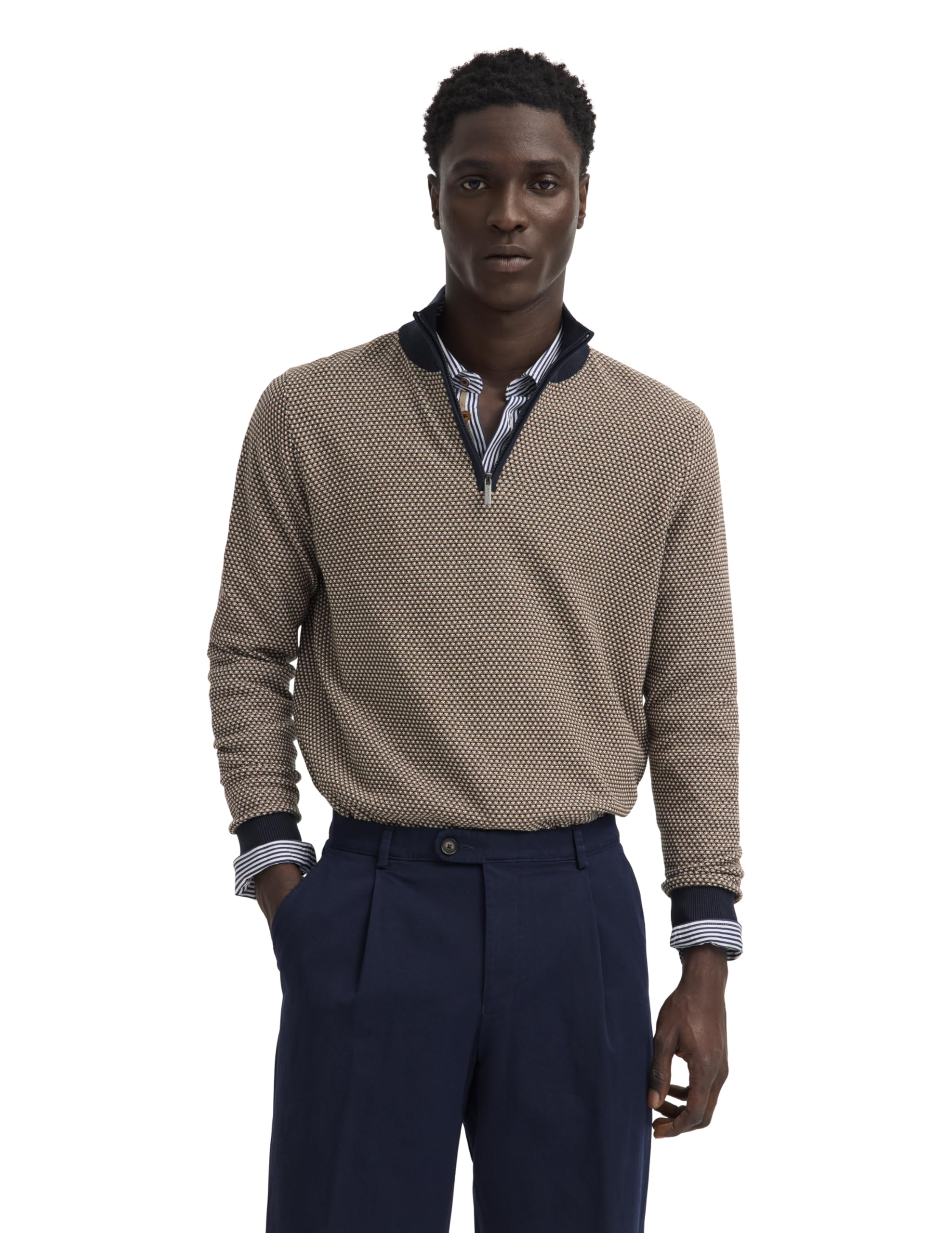 BUGATTI Strick-Troyer Regular Fit Herren Pullover