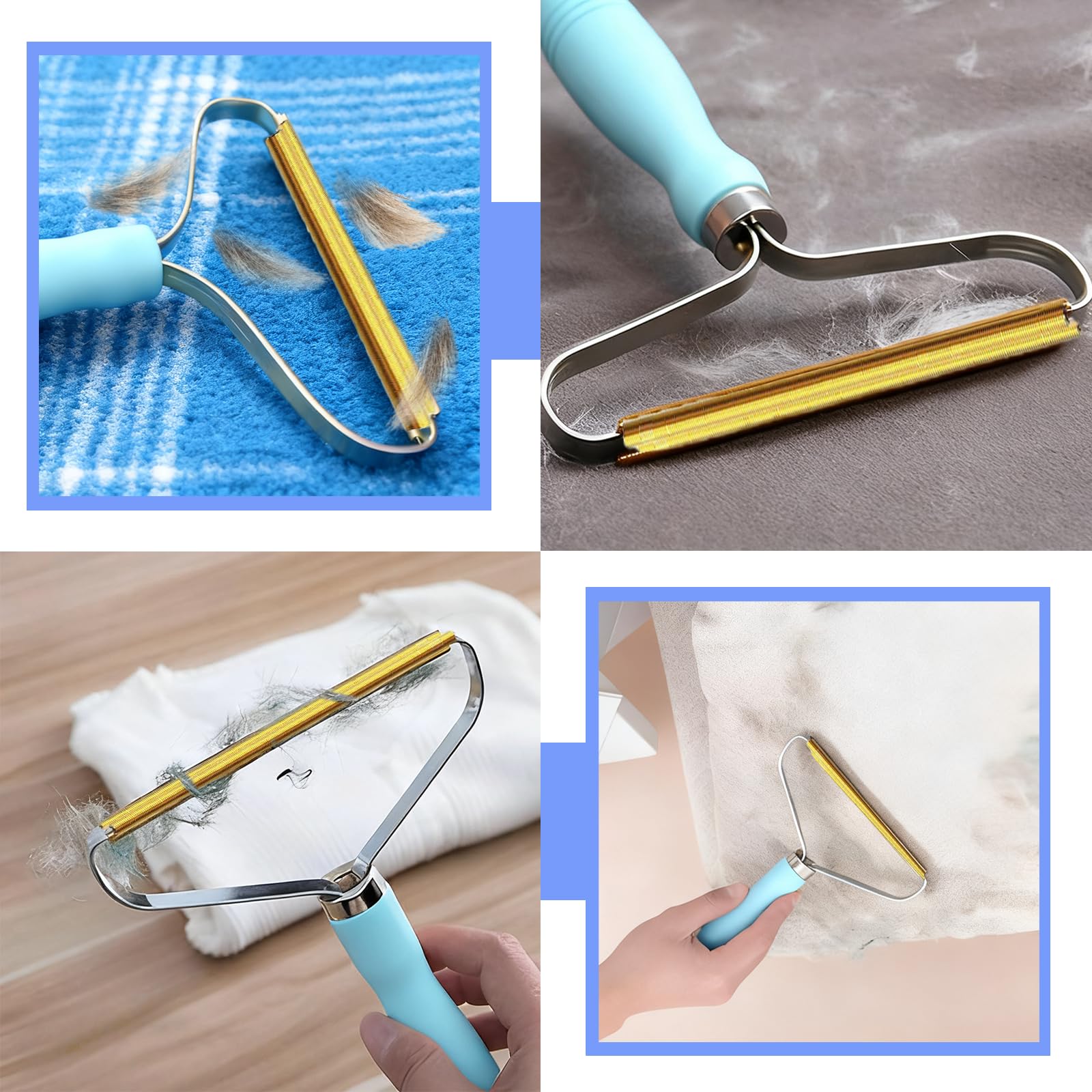 AzureRay Brosse Poils Animaux et Brosse pour Cheveux Bouclés, Canapés, Sièges Auto et Bordures en Tissu. Élimine Efficacement Tous les Poils d'Animaux