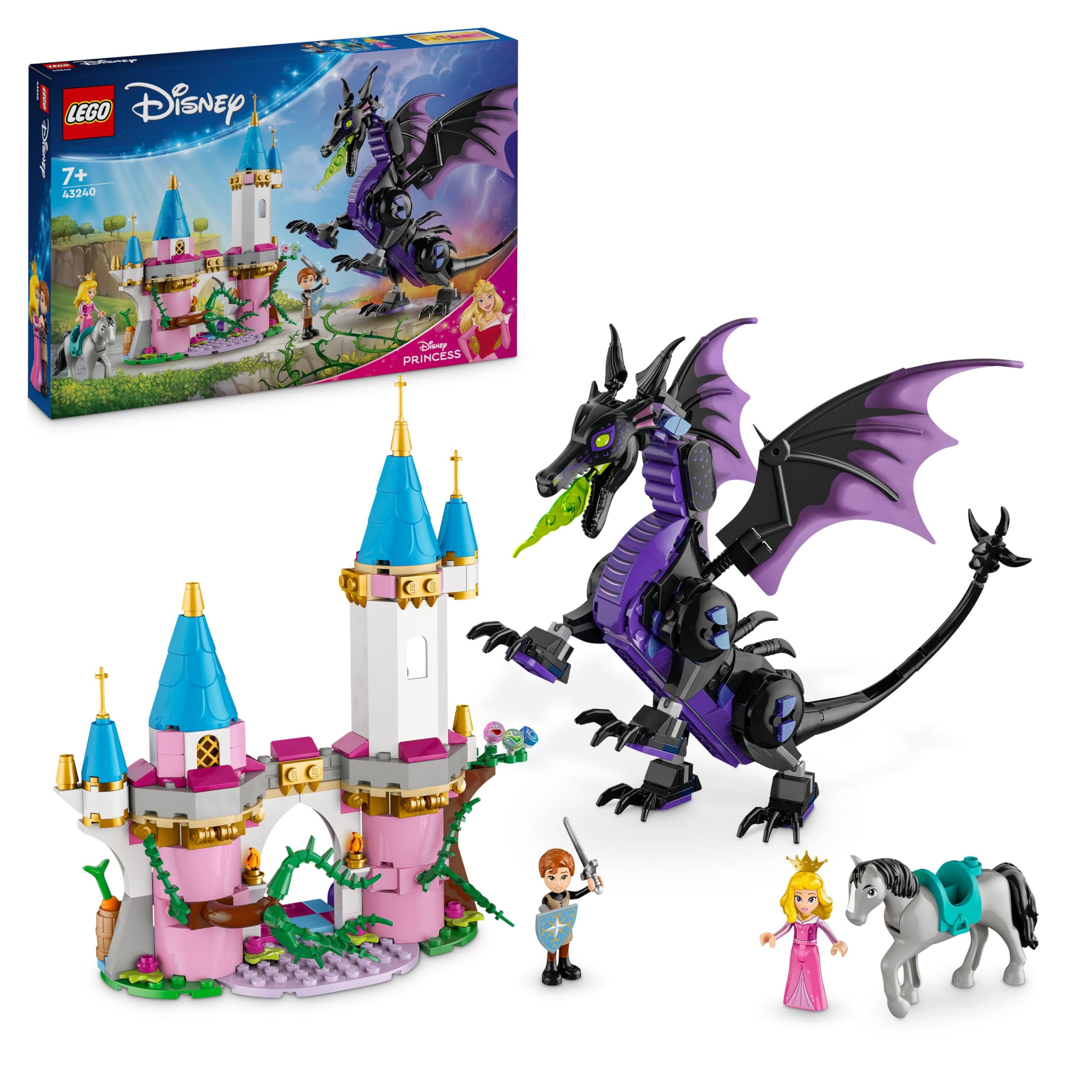 LEGO Disney Princess Malefizin Ejderha Formu 43240 – 7 Yaş ve Üzeri Uyuyan  Güzel Hayranları için Yaratıcı Oyuncak Yapım Seti (583 Parça) :  Amazon.com.tr: Oyuncak