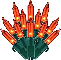 Vista 6 de 200 luces azules de Navidad, paquete de 2 hebras, 100 unidades, 33 pies, cable verde de estilo incandescente, tira de luces LED (azul)