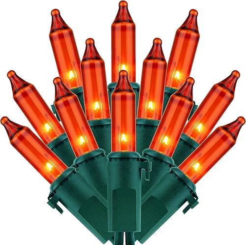 Miniatura 6 de 200 luces azules de Navidad, paquete de 2 hebras, 100 unidades, 33 pies, cable verde de estilo incandescente, tira de luces LED (azul)