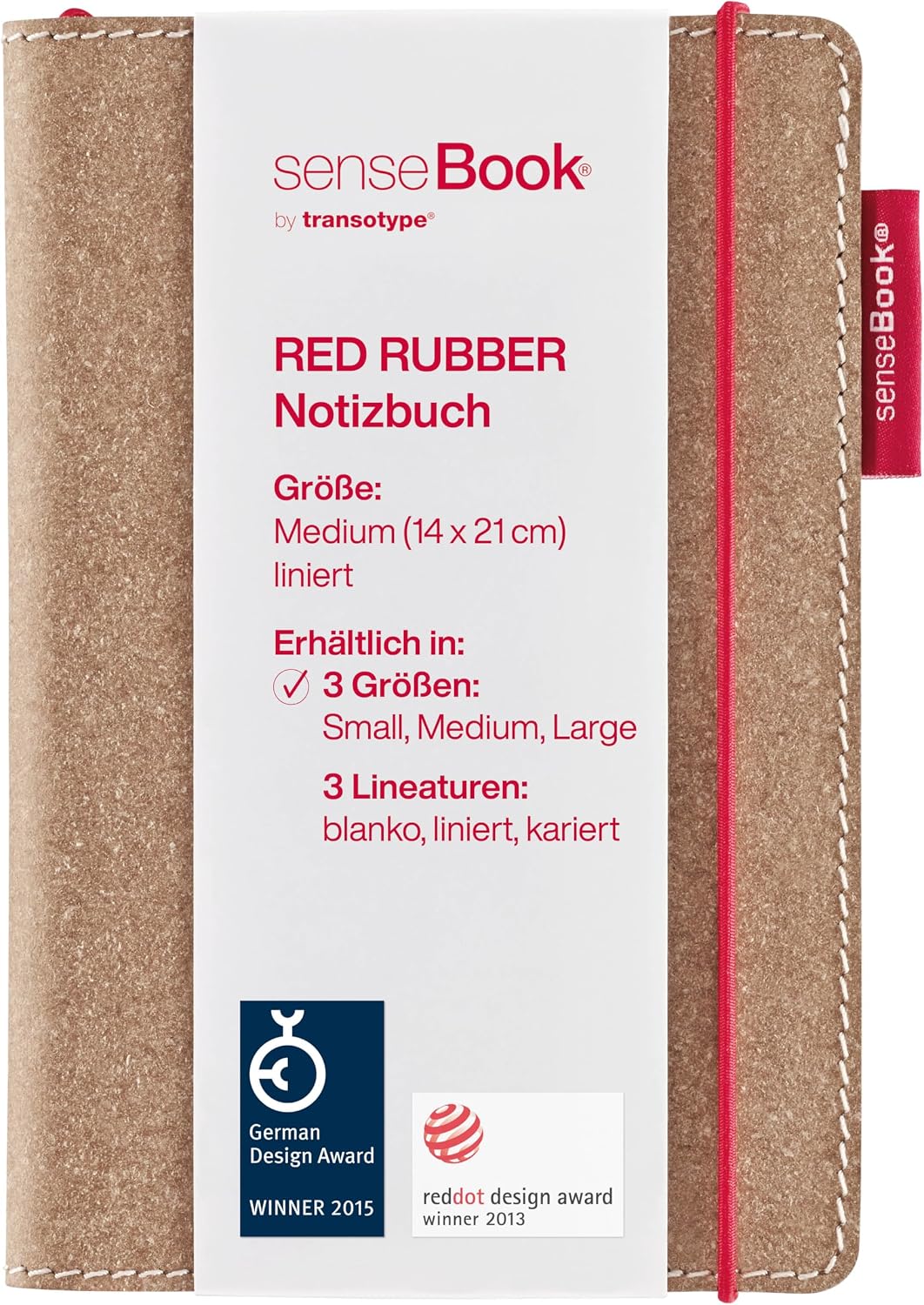 Transotype Sensebook Red Rubber M A5 Çizgili