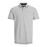 Jack & Jones Jjepaulos - Polo S Noos Pls – Plus Size, Chiaro Grigio Melange