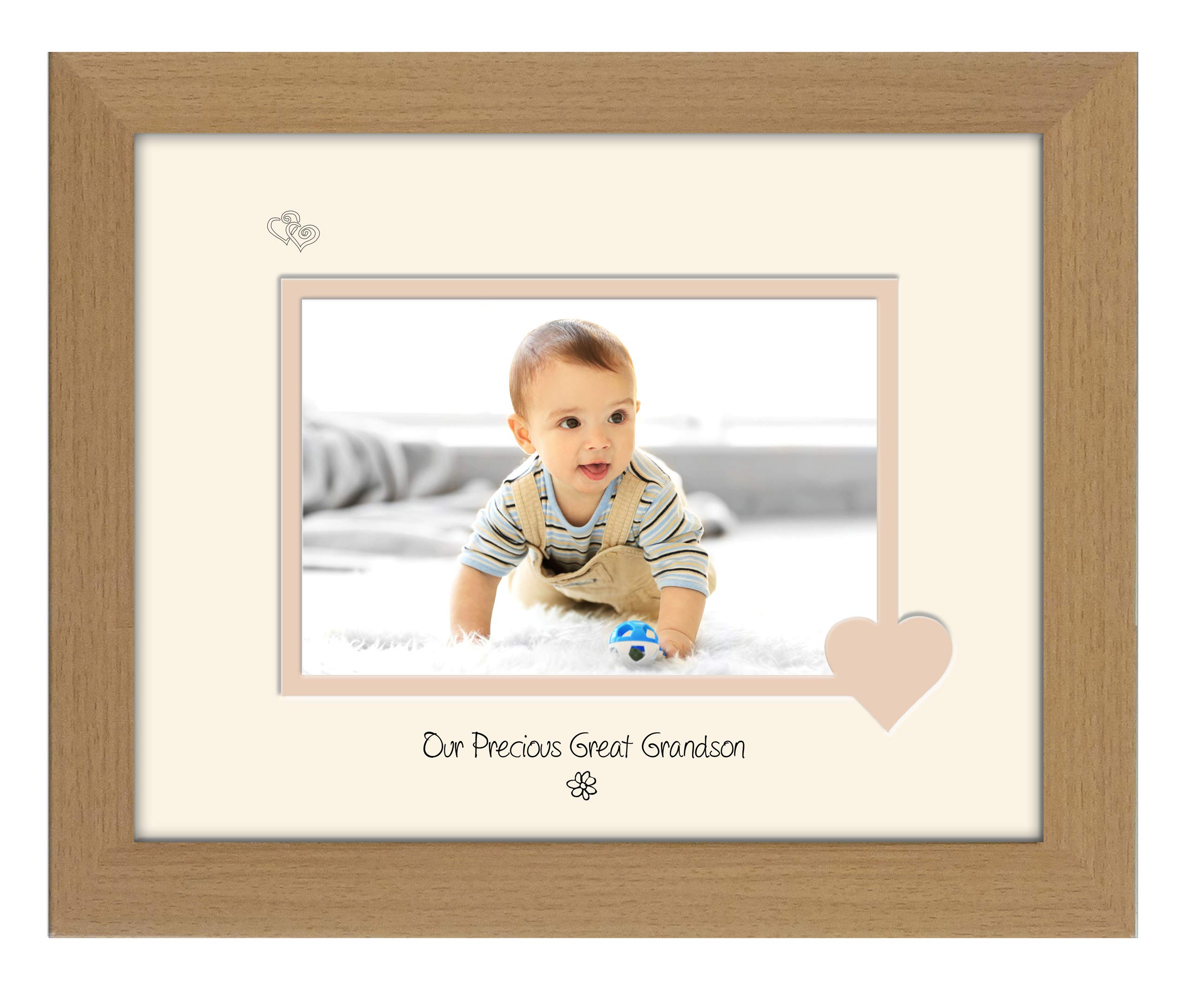 Photos In A Word Oak Finish Frame Cream Mount Beige Inside Great Grandson Photo Frame Our Precious Double Mounted Quality Gift (Oak Finish Frame Cream Mount Beige Inside)