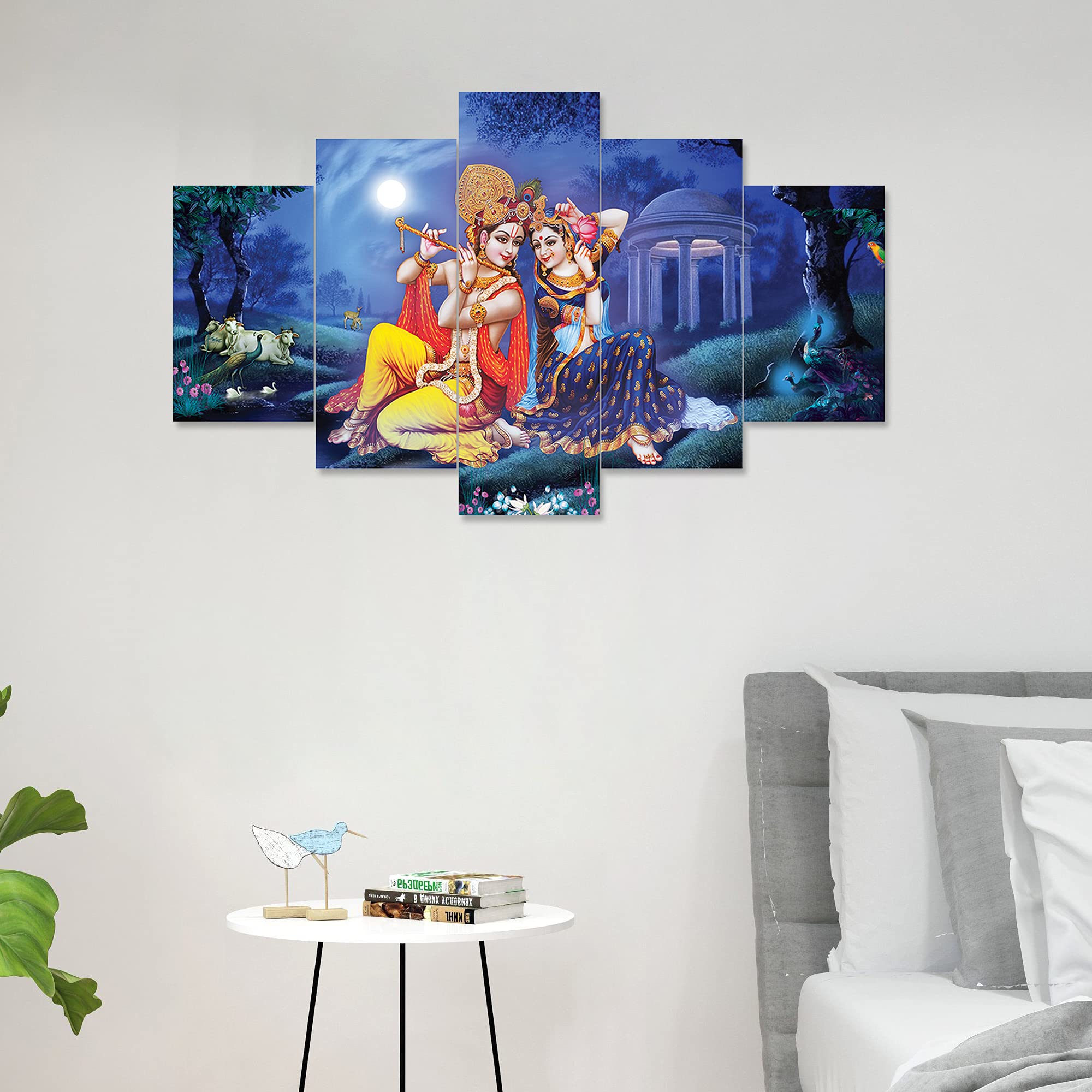 Set di cinque dipinti incorniciati per la decorazione murale