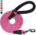 VIVAGLORY Rope Dog Leash Roperex Dog Leash, 5/16IN x 3FT, Pink | High Visibility Ripstop for Puppy Cat Doggy, Life Jacket with Handle & Leash Ring for Boating & Swimming