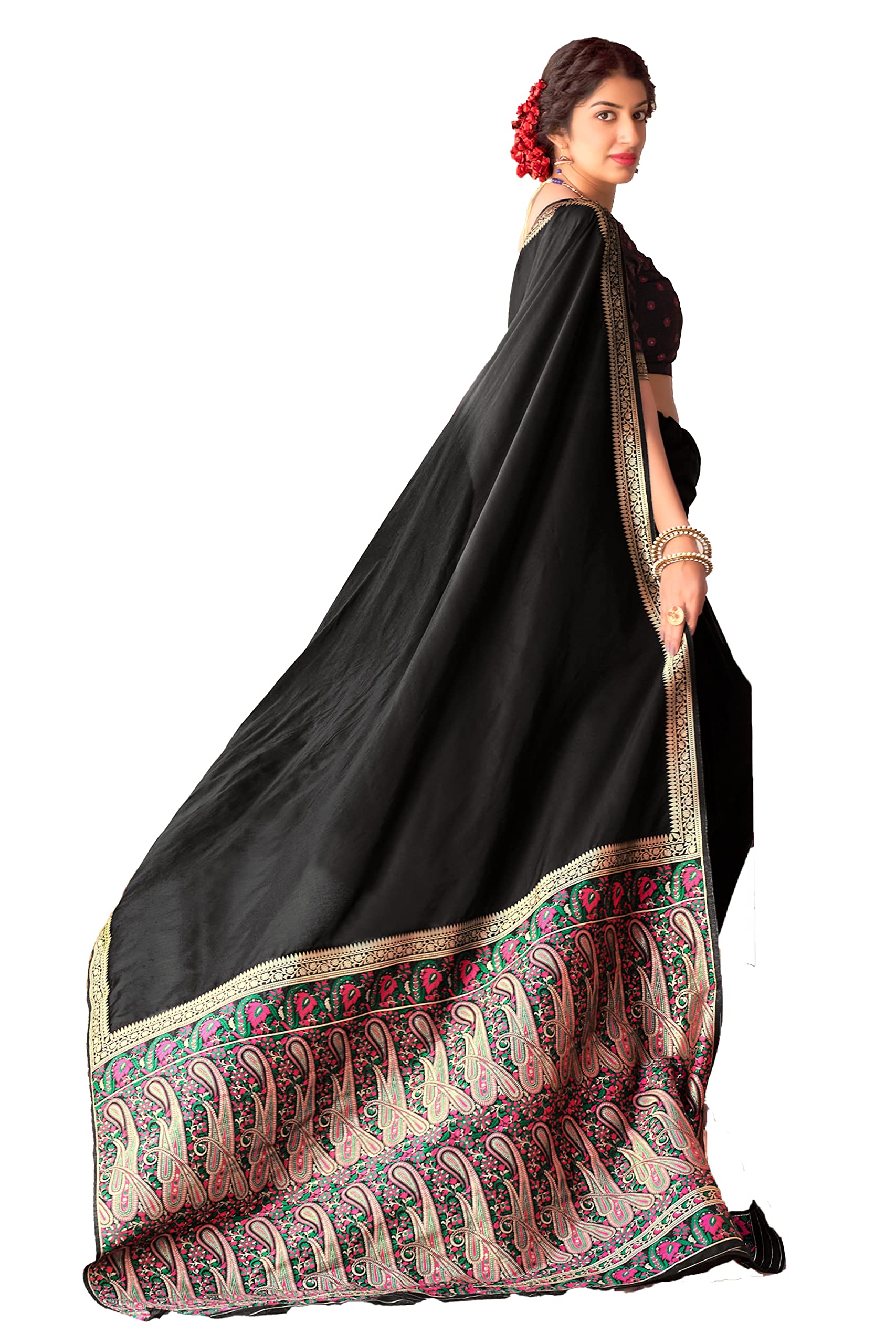 AurimaSoft paithani Silk Woven Designer Saree For Women