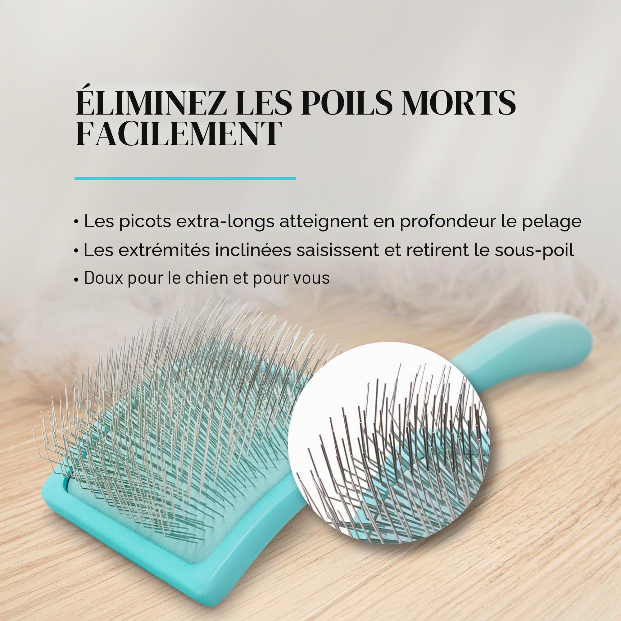 Chris Christensen Big G Brosse à démêler pour chiens (dorés, labradoodles, caniches), toilettez comme un professionnel, style démêlant en peluche, permet d'économiser du temps et de l'énergie, bleu