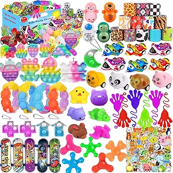 儿童派对优选54件套，生日礼物、宝藏玩具、嘉年华奖品、学校教室派对用品、皮纳塔填充物、小礼物包装