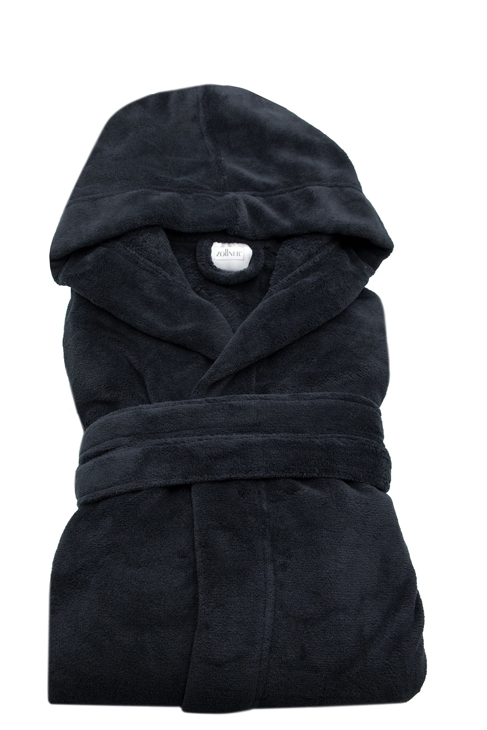 ZOLLNER Accappatoio in Microfibra Unisex, tg. XXL, Nero