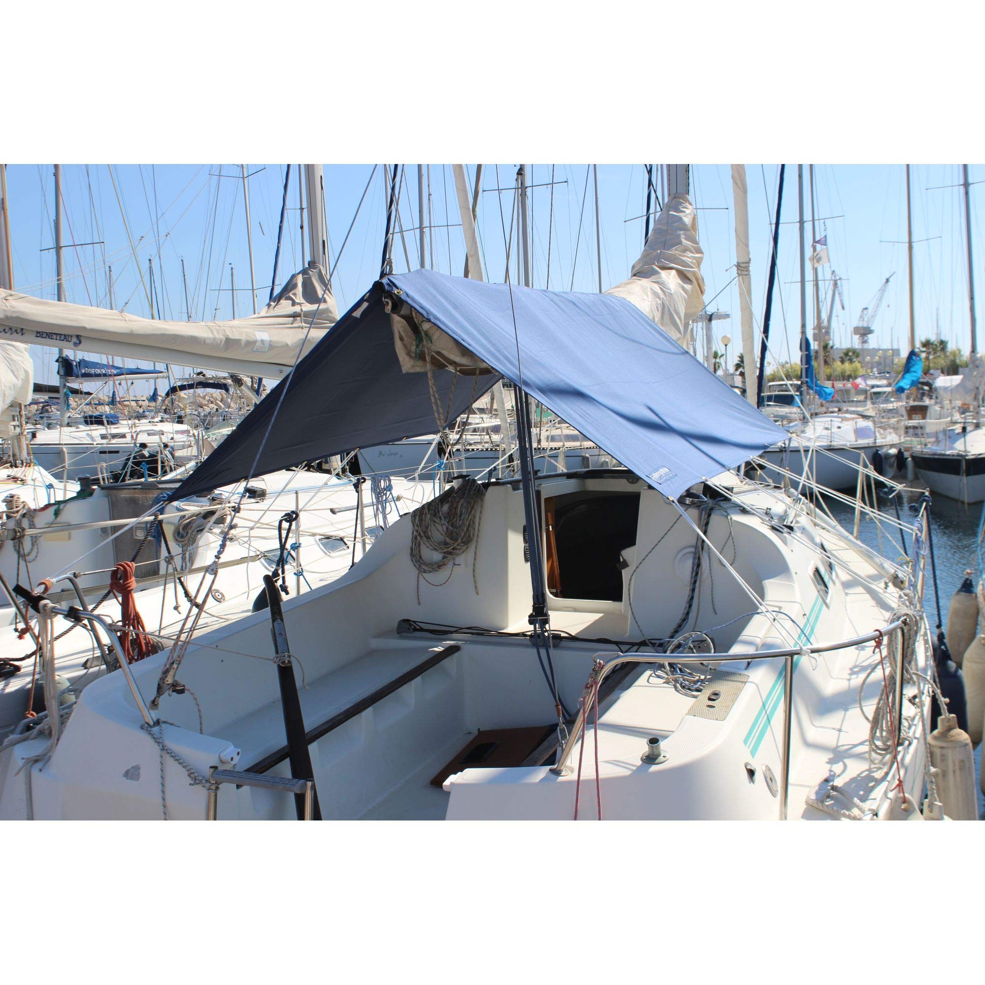 COVERSY taud de Soleil voilier résistant aux uvs - Bleu Marine