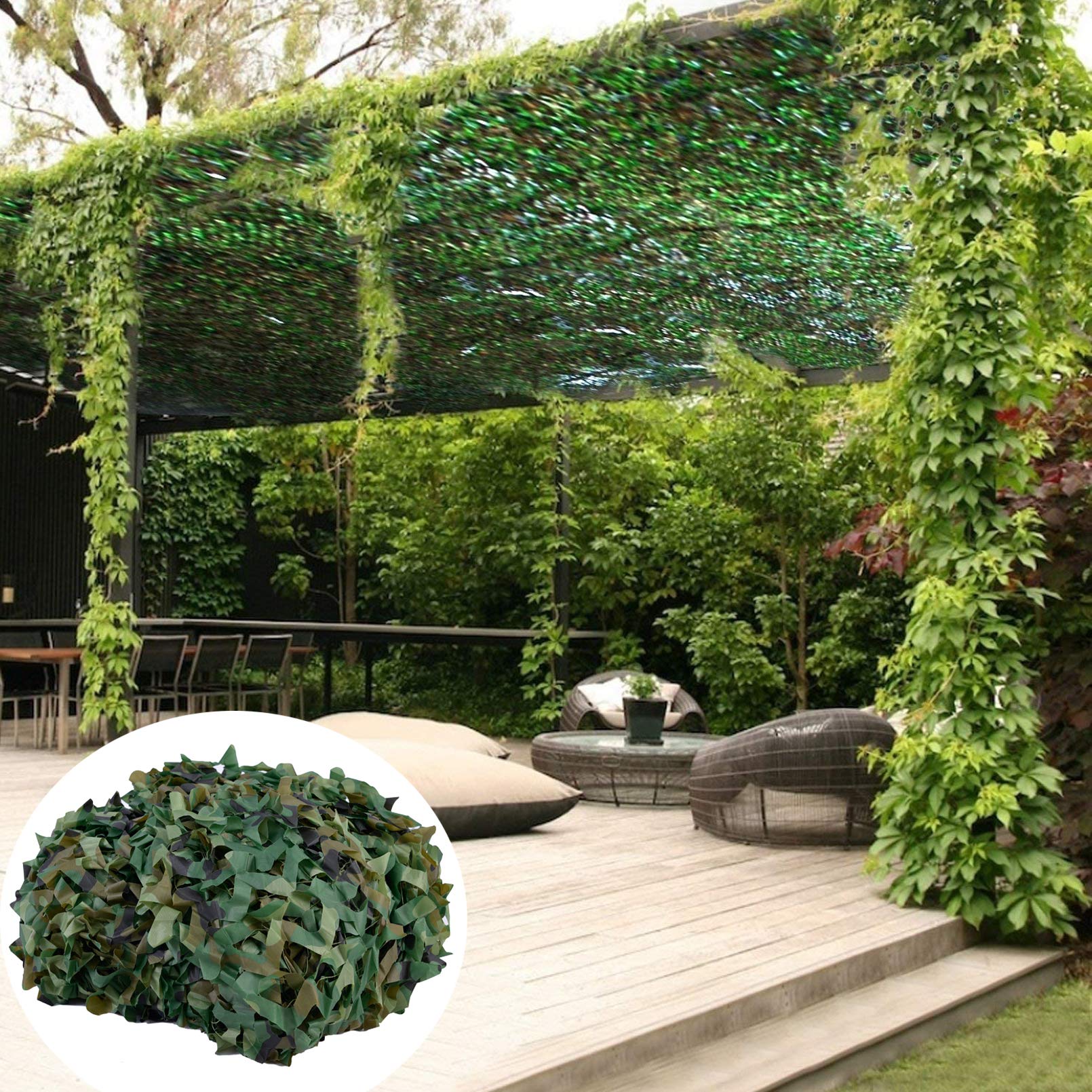 Oudini 2*3M(6.6*9.8Ft) Camo Netting Roll,Oxfabric Camouflage Net,Sunshade Nets Hunting Blinds,For Party Bedroom,Camping,Hunting Shooting Car Cover/2 * 3M(6.6 * 9.8Ft)