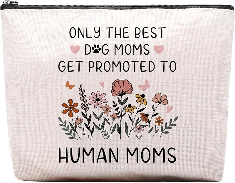 Necessaire de maquiagem CEASQVAA New Mom com zíper, estampa de letras, 25,4 x 5,08 x 17,78 cm, 1 unidade