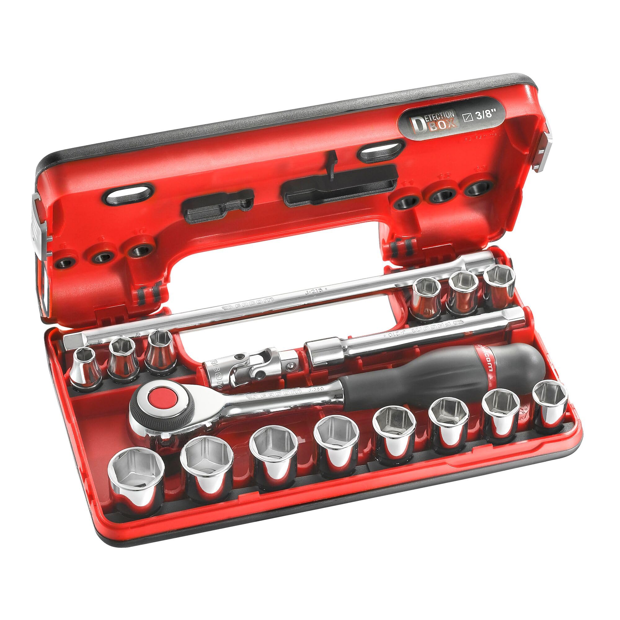 Facom J.360DBOX1 - Jeu de 18 Pièces DBOX de Douilles 3/8" 6 Pans