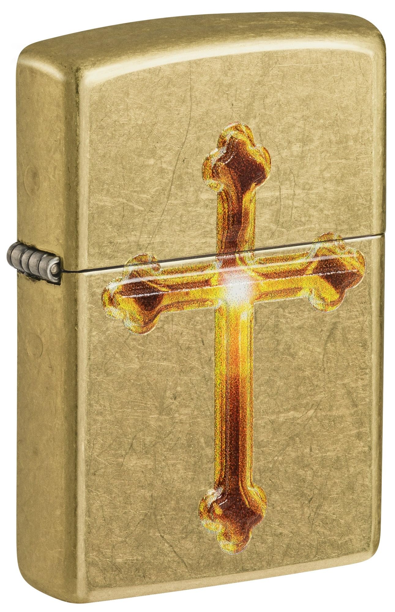 Amazon.com: Zippo Lighter: Raised Cross Emblem - Street Brass
