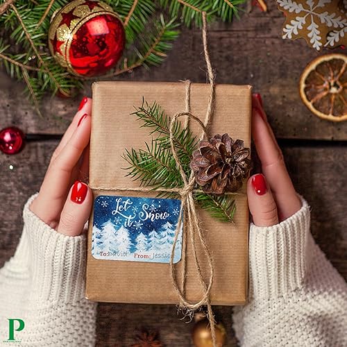 Miniatura 3 de 80 etiquetas adhesivas grandes de papel de aluminio para regalo de Navidad, 8 diseños gigantes, etiquetas de nombre de Navidad para envolver regalos