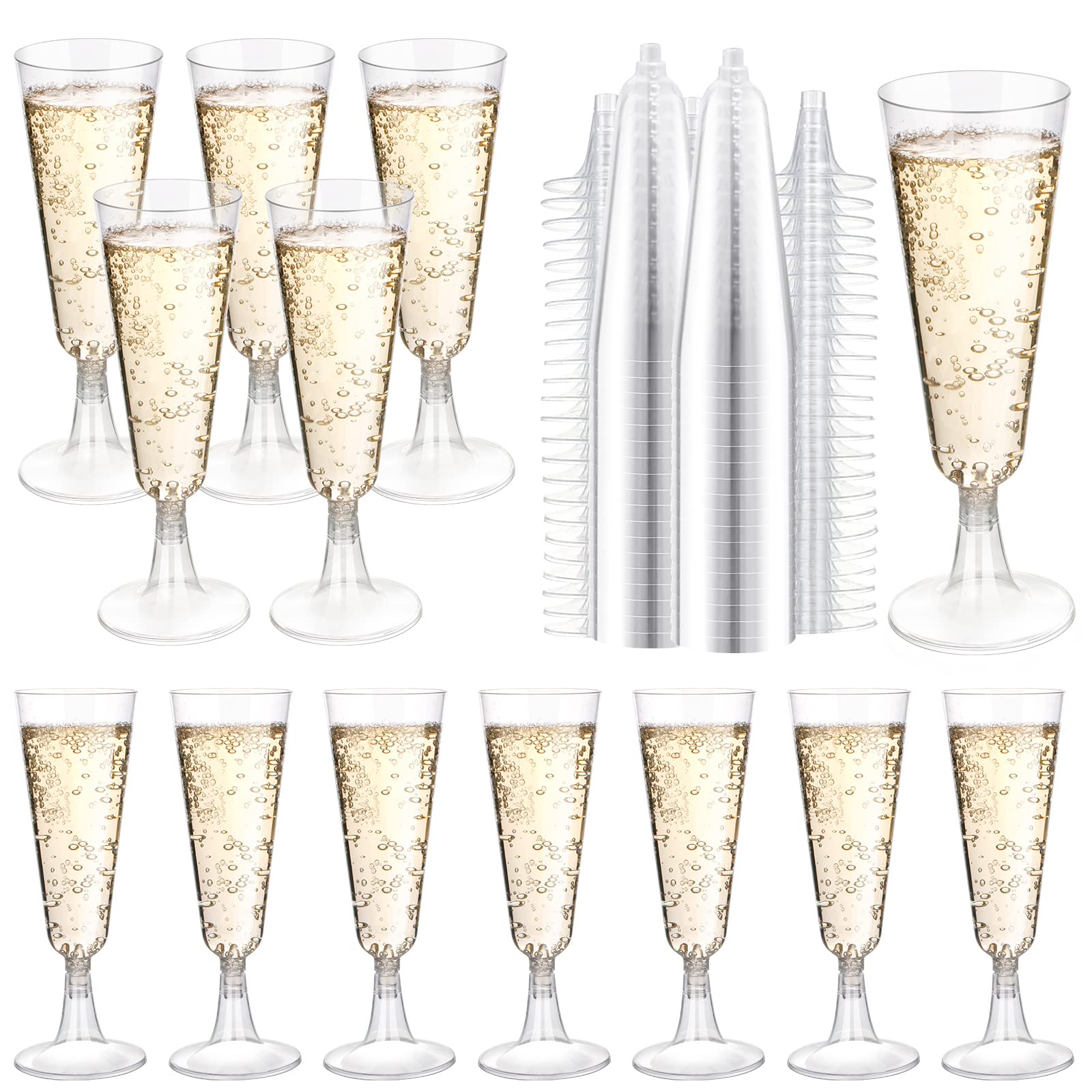 Buy Plastic Champagne Flutes 200 Pack Plastic Champagne Glasses