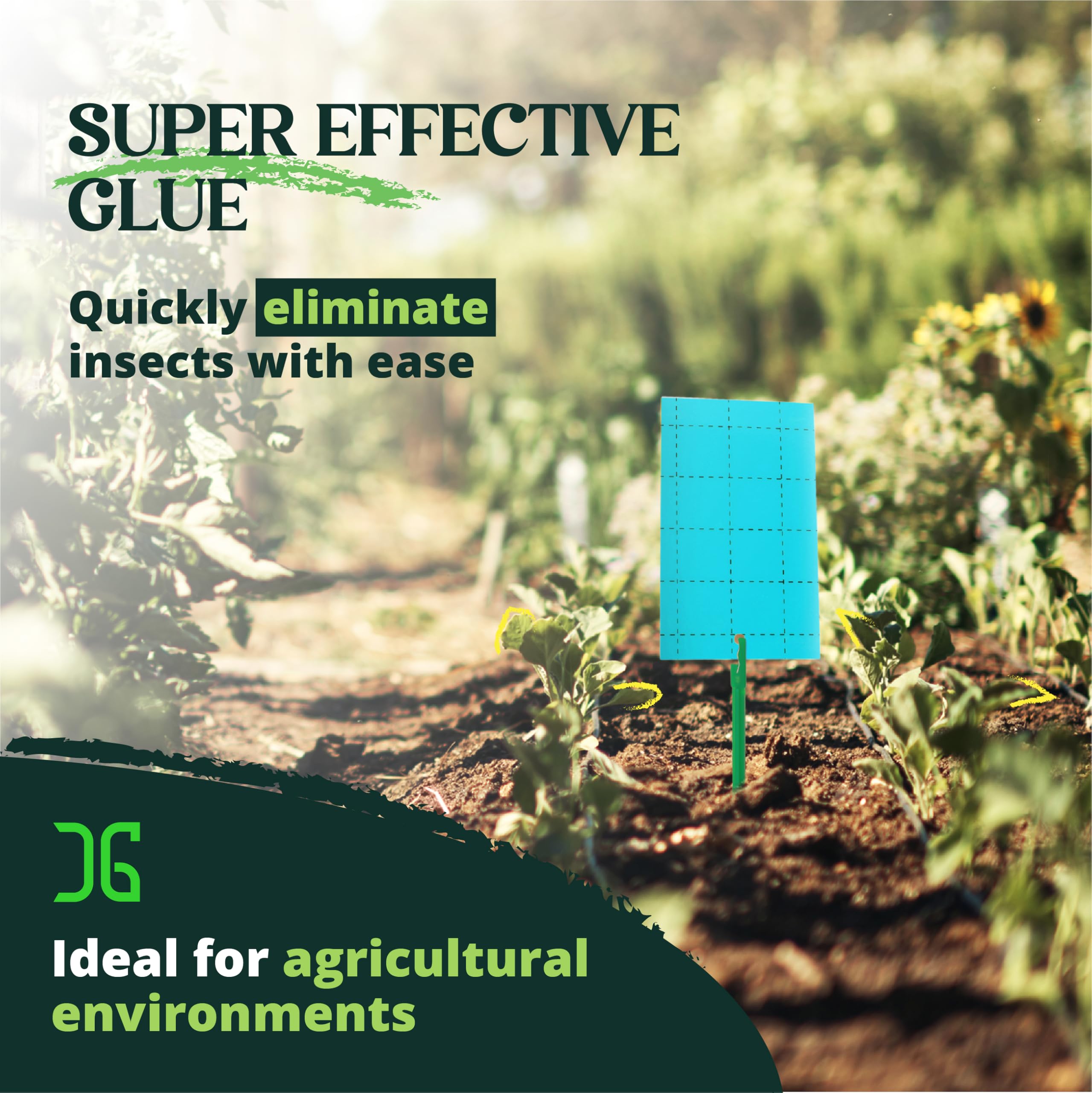 Catchmaster- Trampa adhesiva azul GRO, paquete de 72, trampa para insectos para exteriores, protege plantas vivas en interiores, trampa para insectos, tripes y moscas de la fruta, trampas adhesivas pa