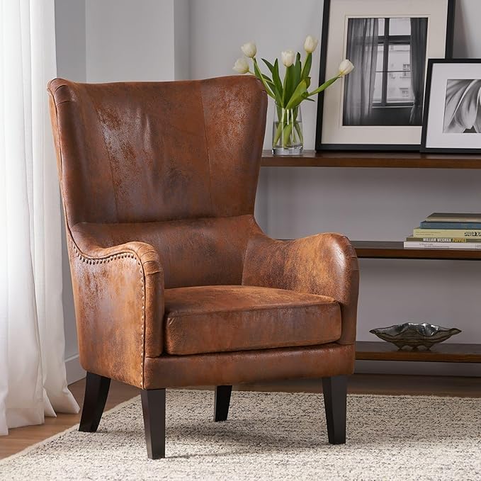 Sillón Lounge Vintage con Otomano Marrón miniatura 3