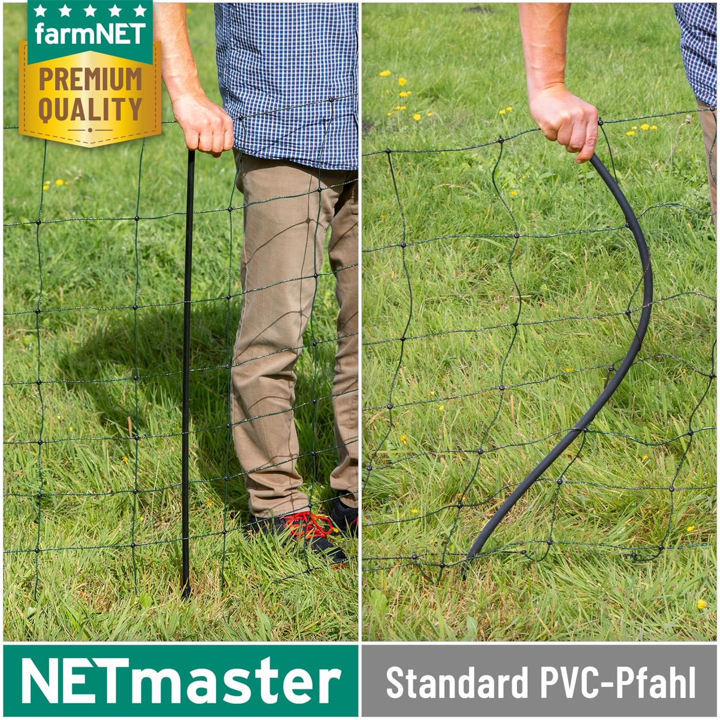 VOSS.farming farmNET+ Rete elettrificabile per Pecore 25 m 90 cm 2 Punte Verde