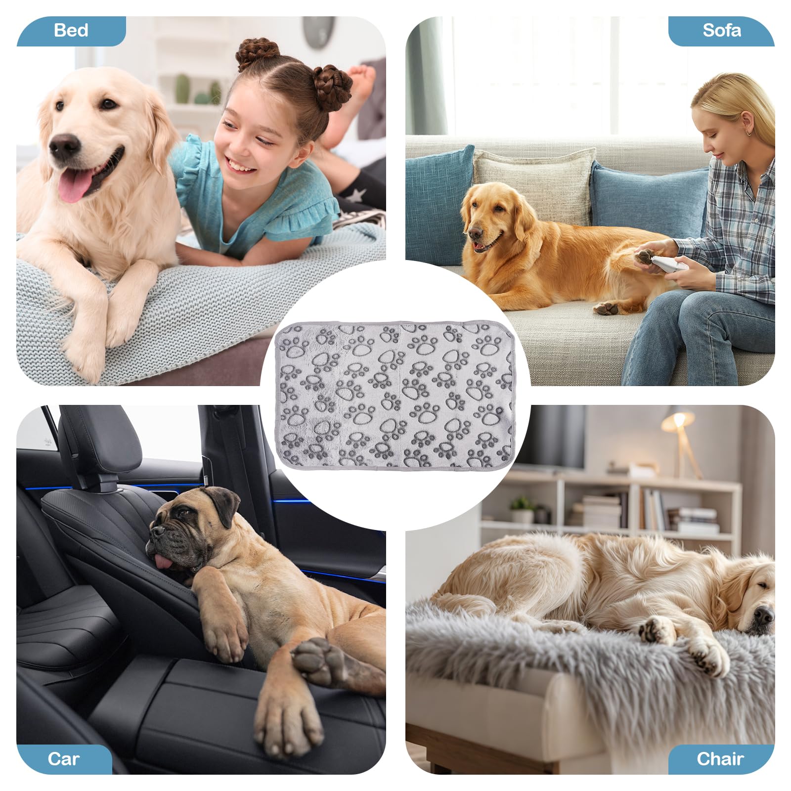 3 Pièces Plaid pour Chat en Flanelle,60×40cm Couverture Douce pour Chien et chat,couverture pour Chien Chaton,Couverture pour chien chats Pelucheuse et Lavable,pour Petits et Moyens Chiots et Chatons