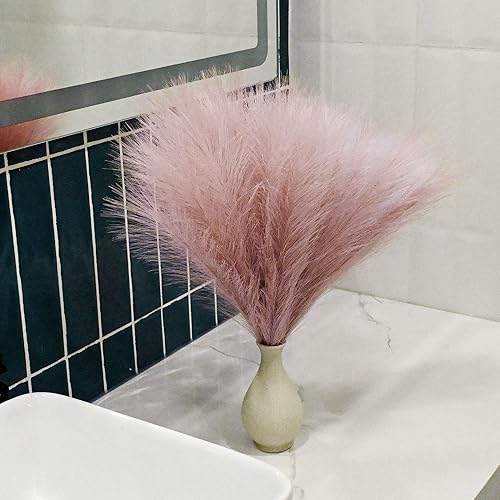 Miniatura 71 de Arreglo de 6 Piezas de Hierba de Pampa Sintética - 18 Pulgadas/45cm de Pasto Artificial Esponjoso y Pomposo para Decoración Boho Chic del Hogar