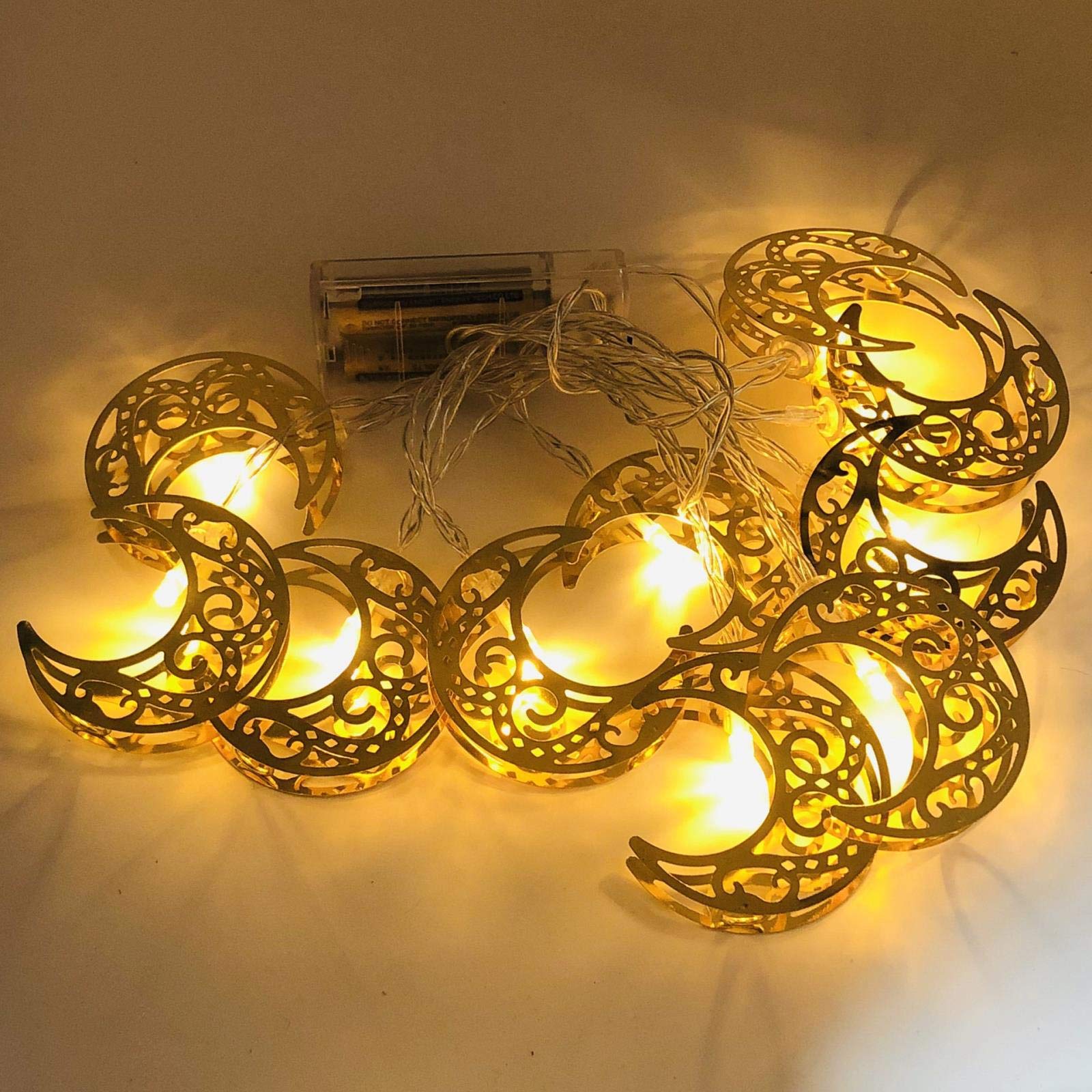 YQHWLKJ Ramadan String Lights Eid Mubarak Decorative String Lights LED Ramadan Lanterns Indoor Garden Decorative Lights-D,3m-20LED-battery